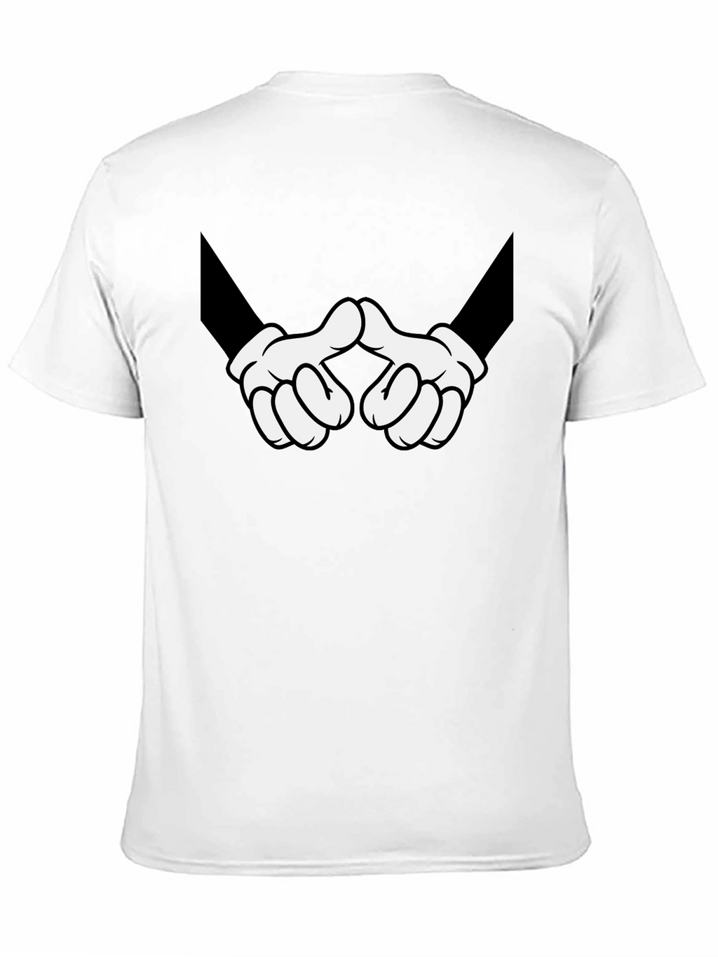 Cartoon Hands Graphic Print Black T-Shirt