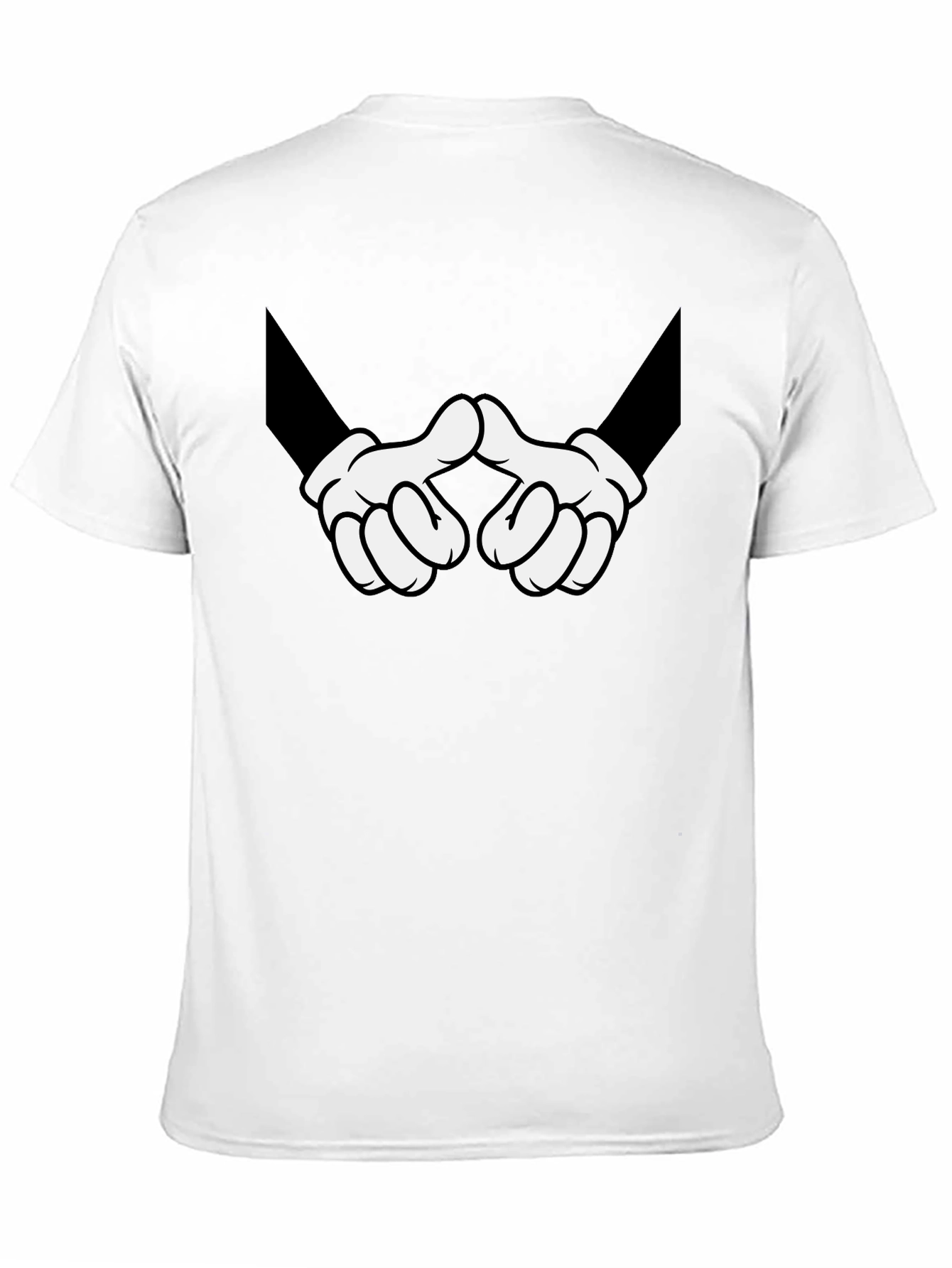 Cartoon Hands Graphic Print Black T-Shirt