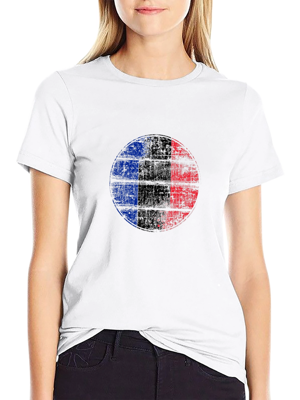France Flag Distressed Graphic Tee