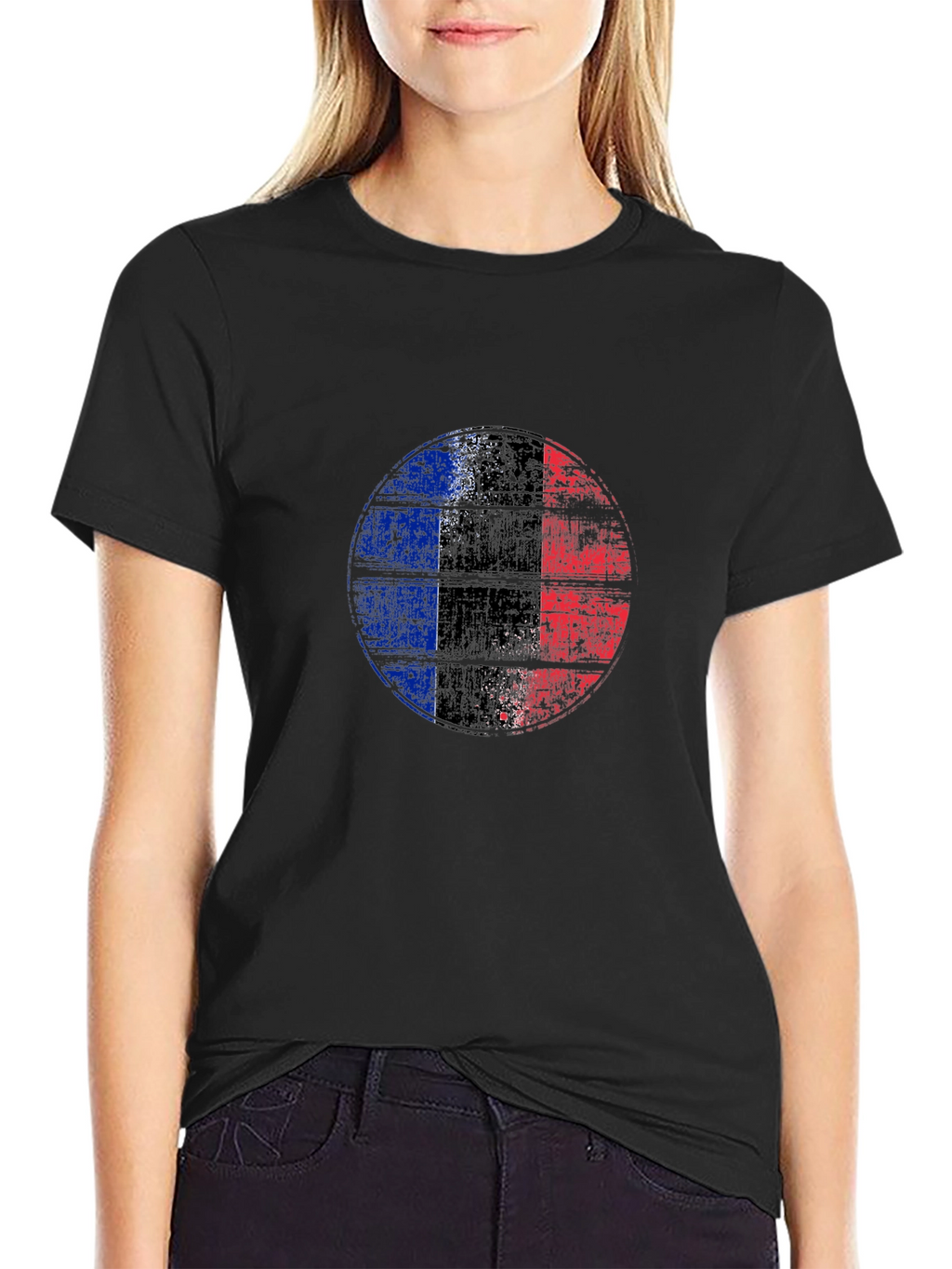 France Flag Distressed Graphic Tee