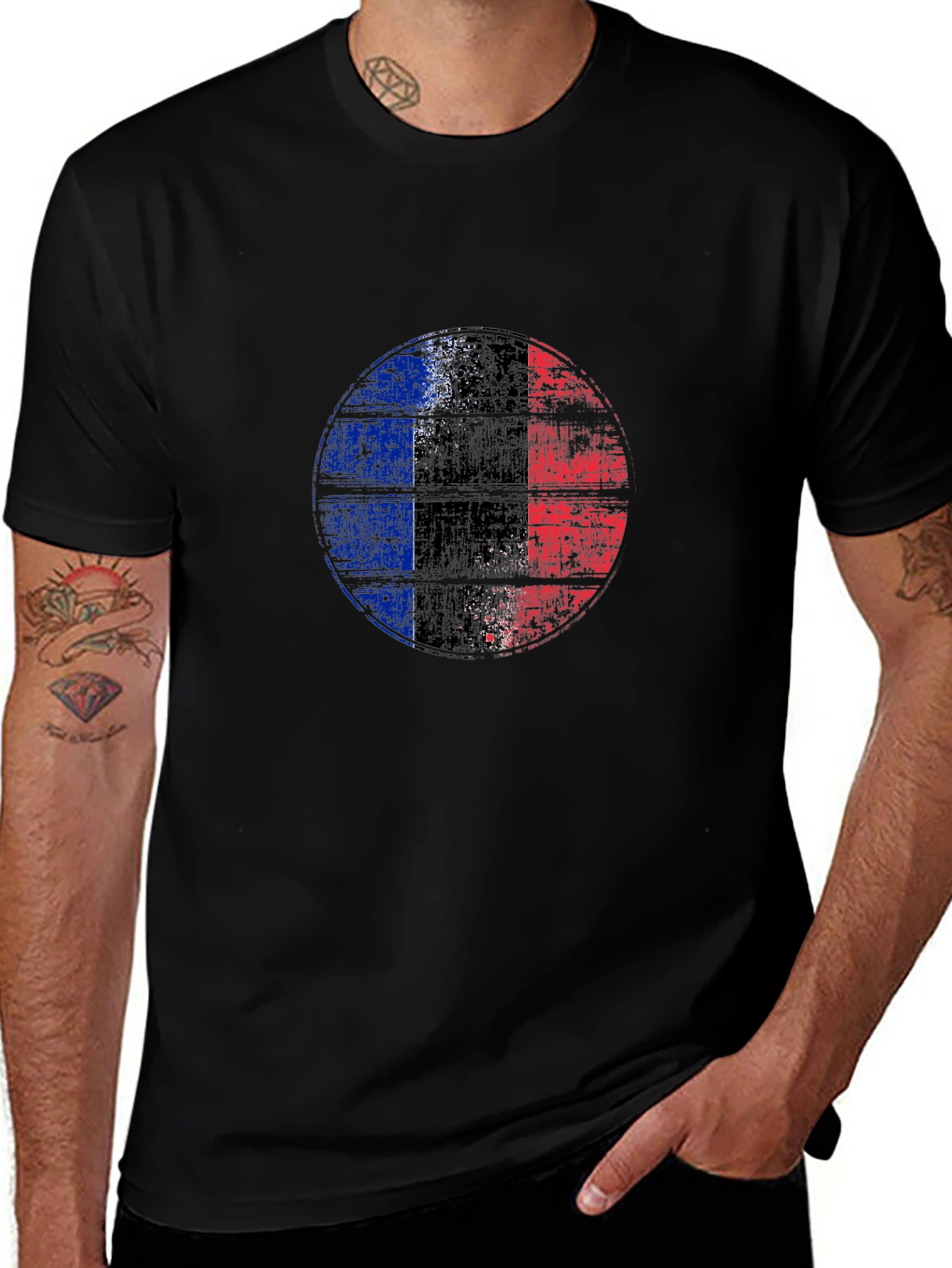 France Flag Distressed Graphic Tee