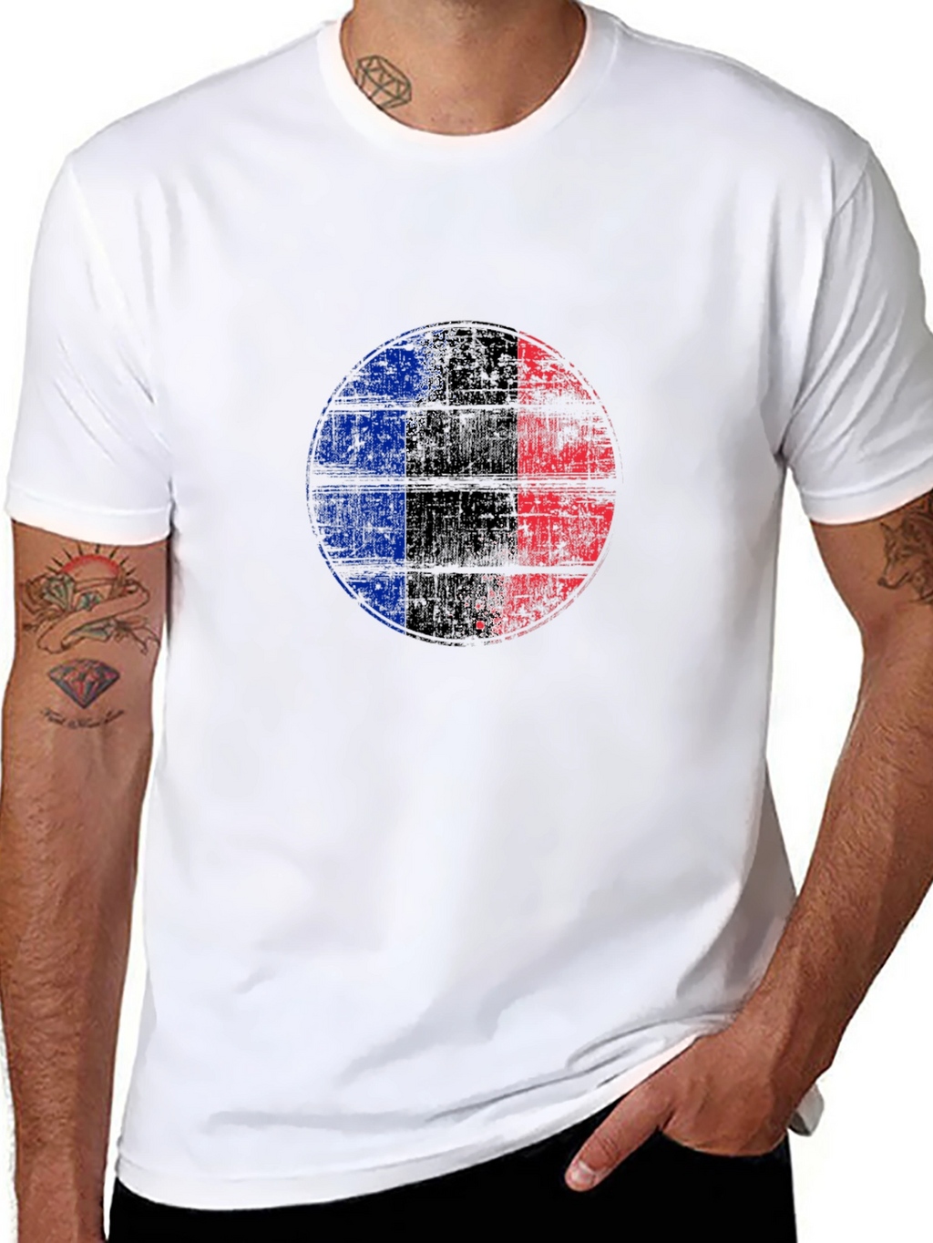 France Flag Distressed Graphic Tee