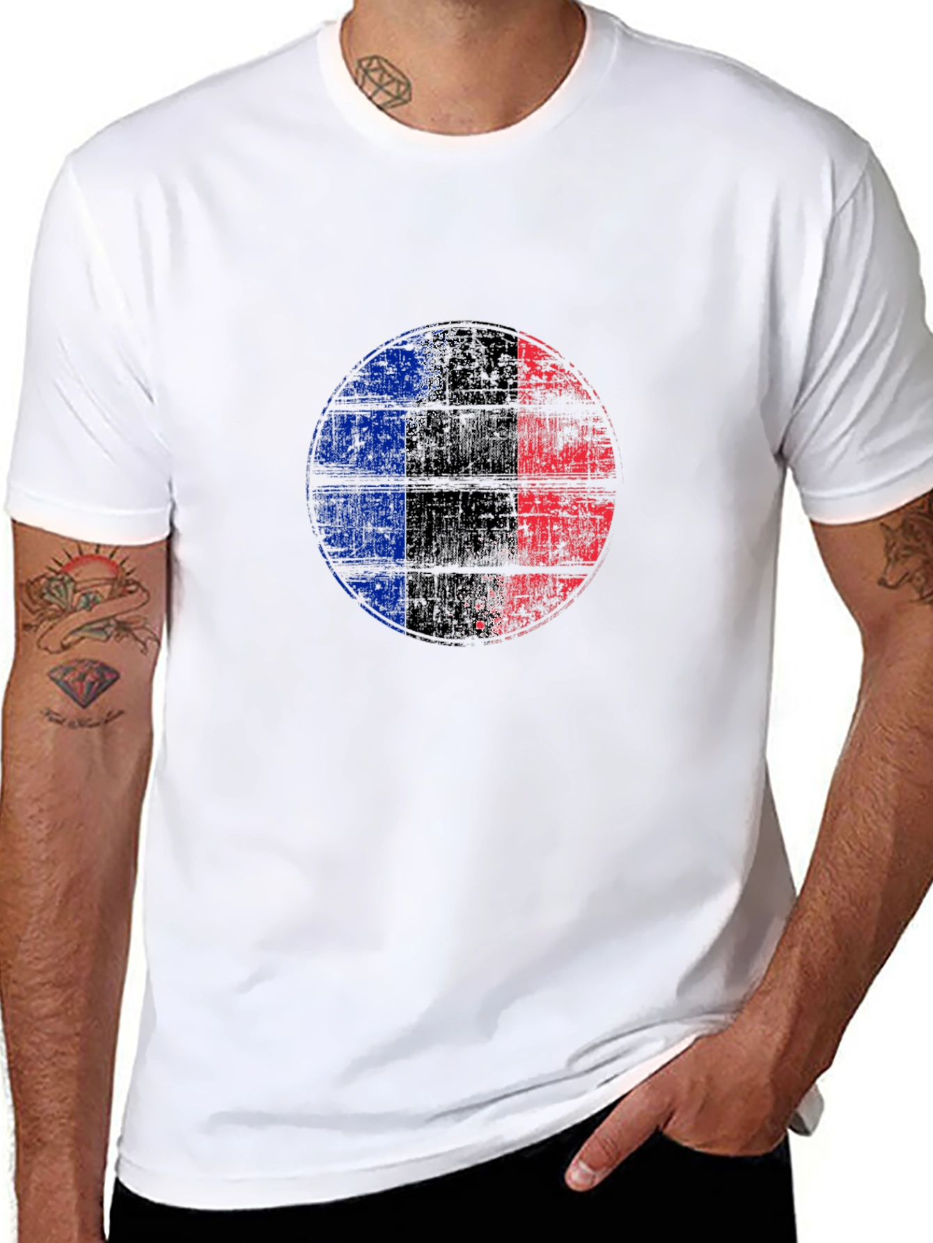 France Flag Distressed Graphic Tee