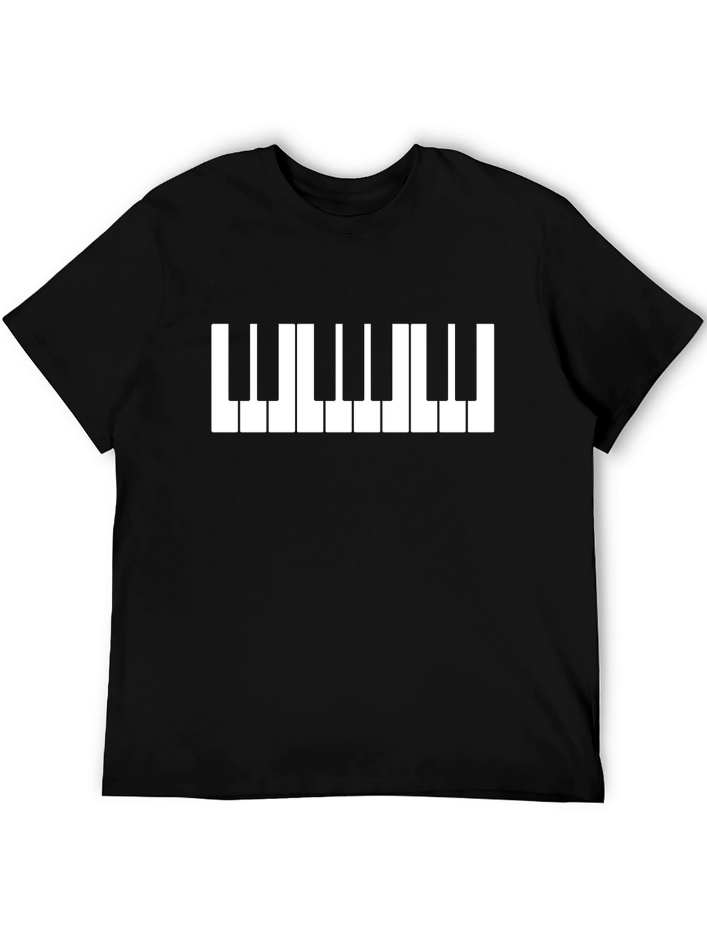 Piano Keys Graphic Tee - Black Cotton T-Shirt