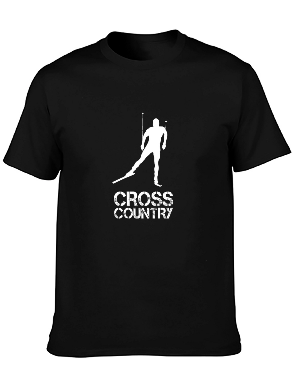 Cross Country Skiing Black Graphic Tee