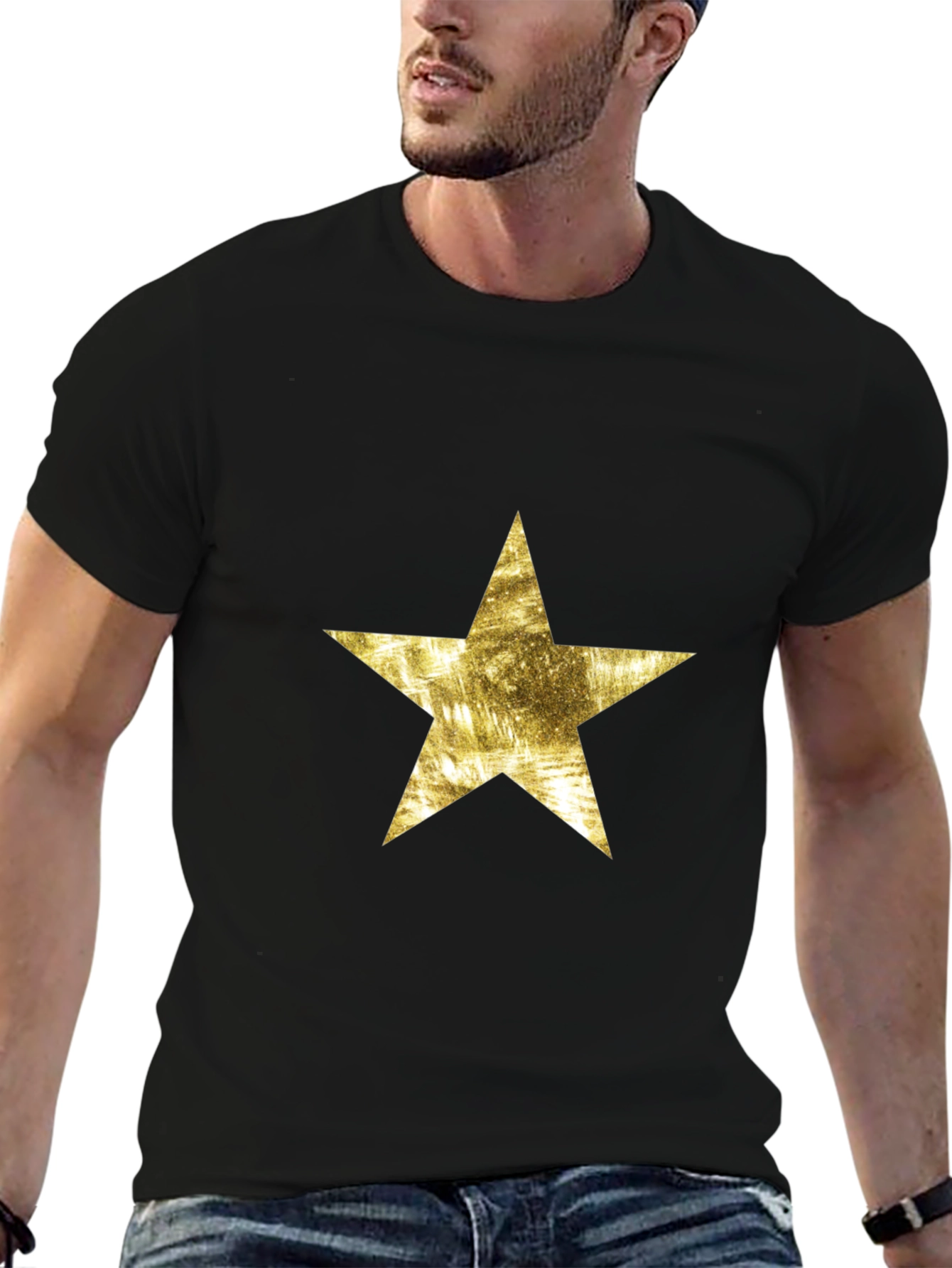 Golden Star Black T-Shirt