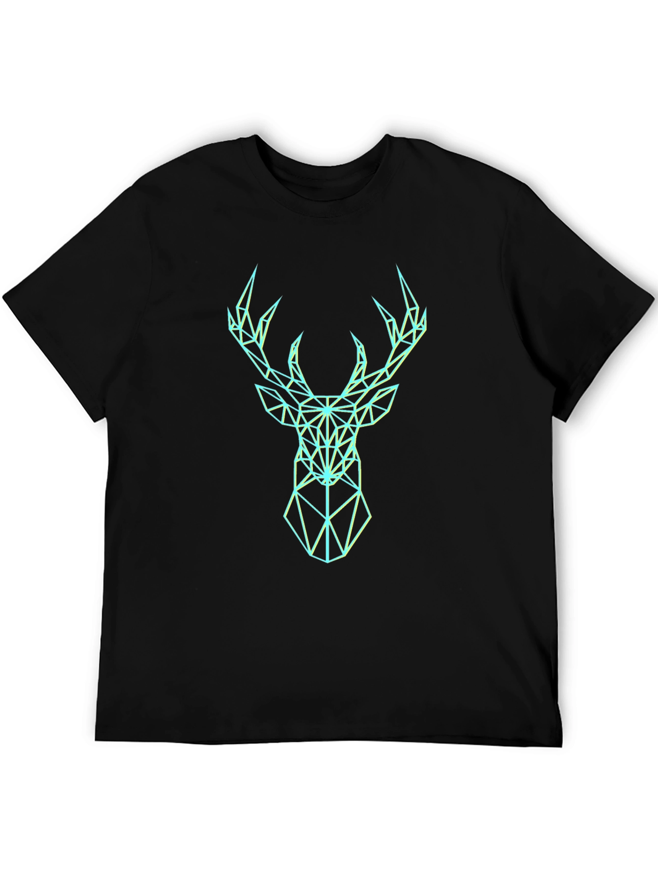 Geometric Deer Graphic Tee - Modern Stag T-Shirt