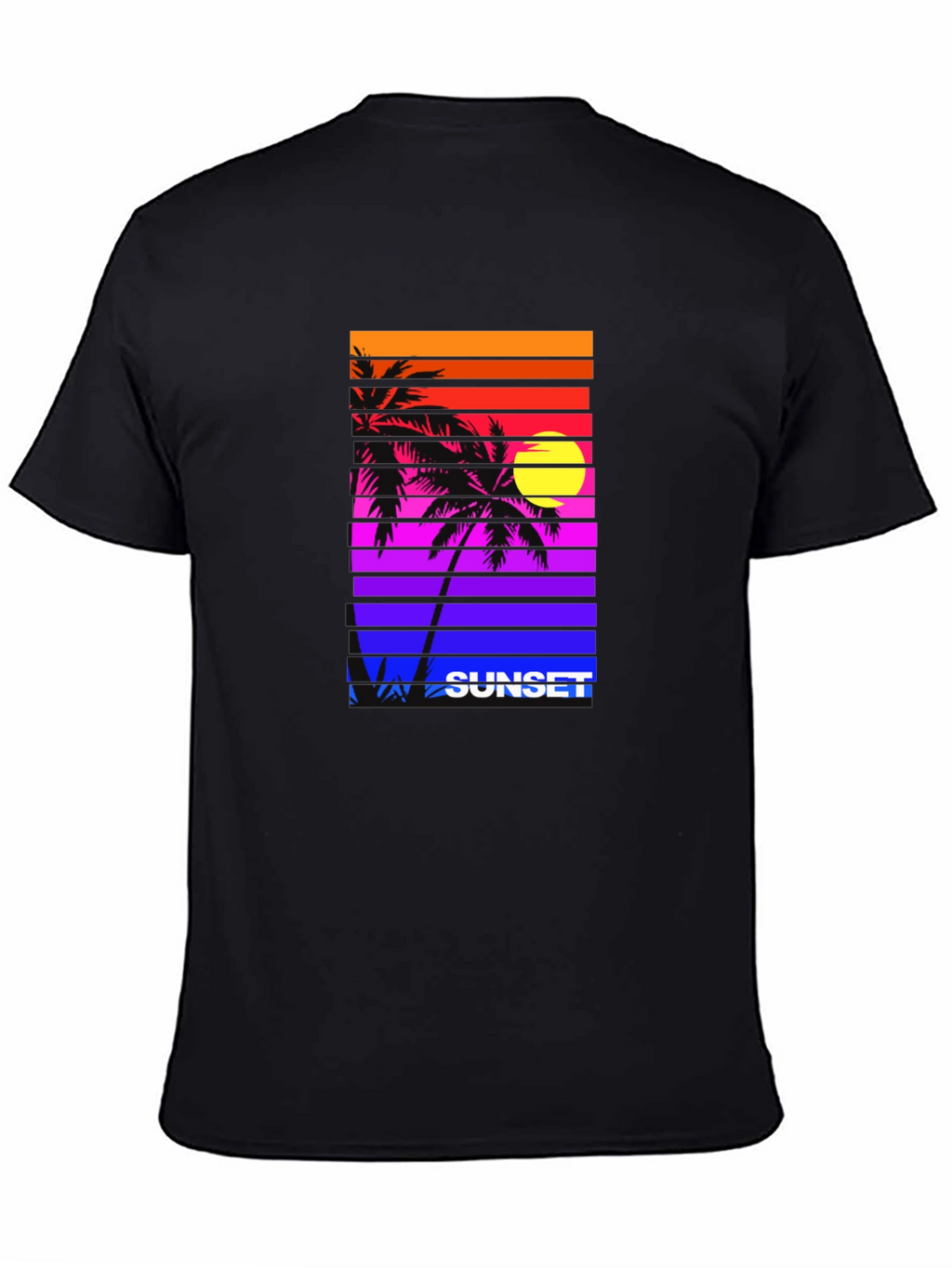 Retro Sunset Palm Tee - Vibrant Graphic Print