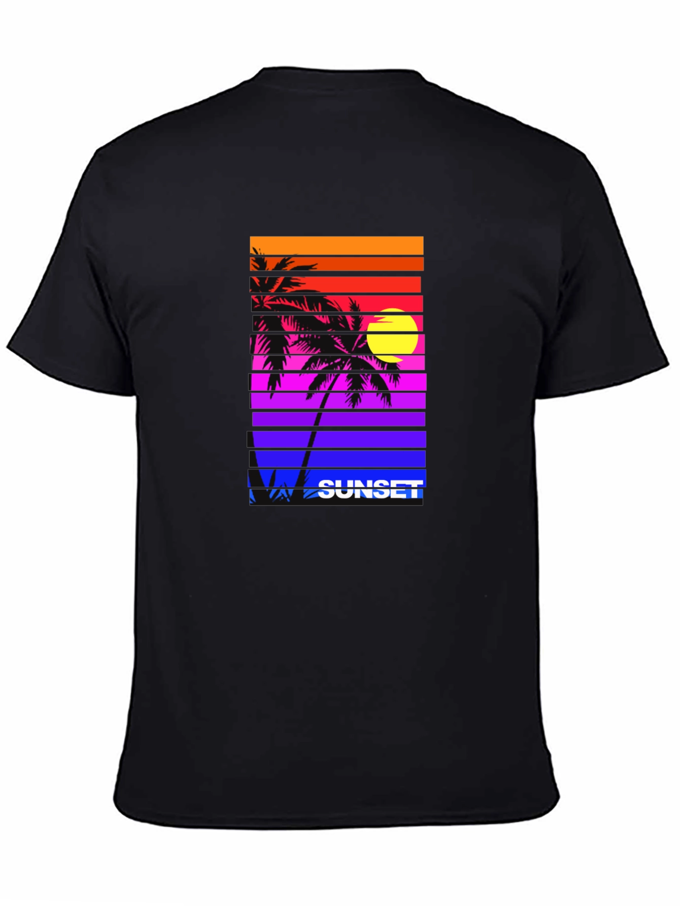 Retro Sunset Palm Tee - Vibrant Graphic Print