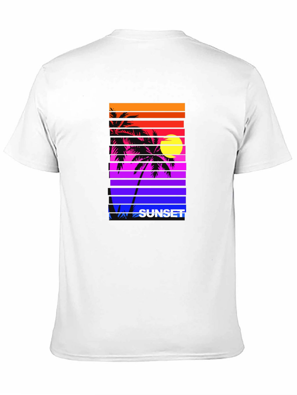 Retro Sunset Palm Tee - Vibrant Graphic Print