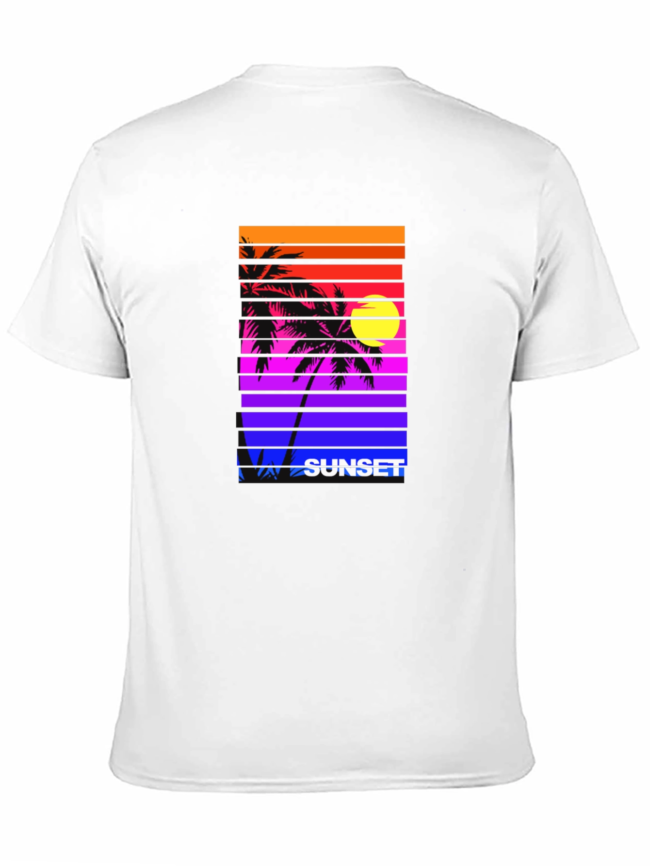Retro Sunset Palm Tee - Vibrant Graphic Print