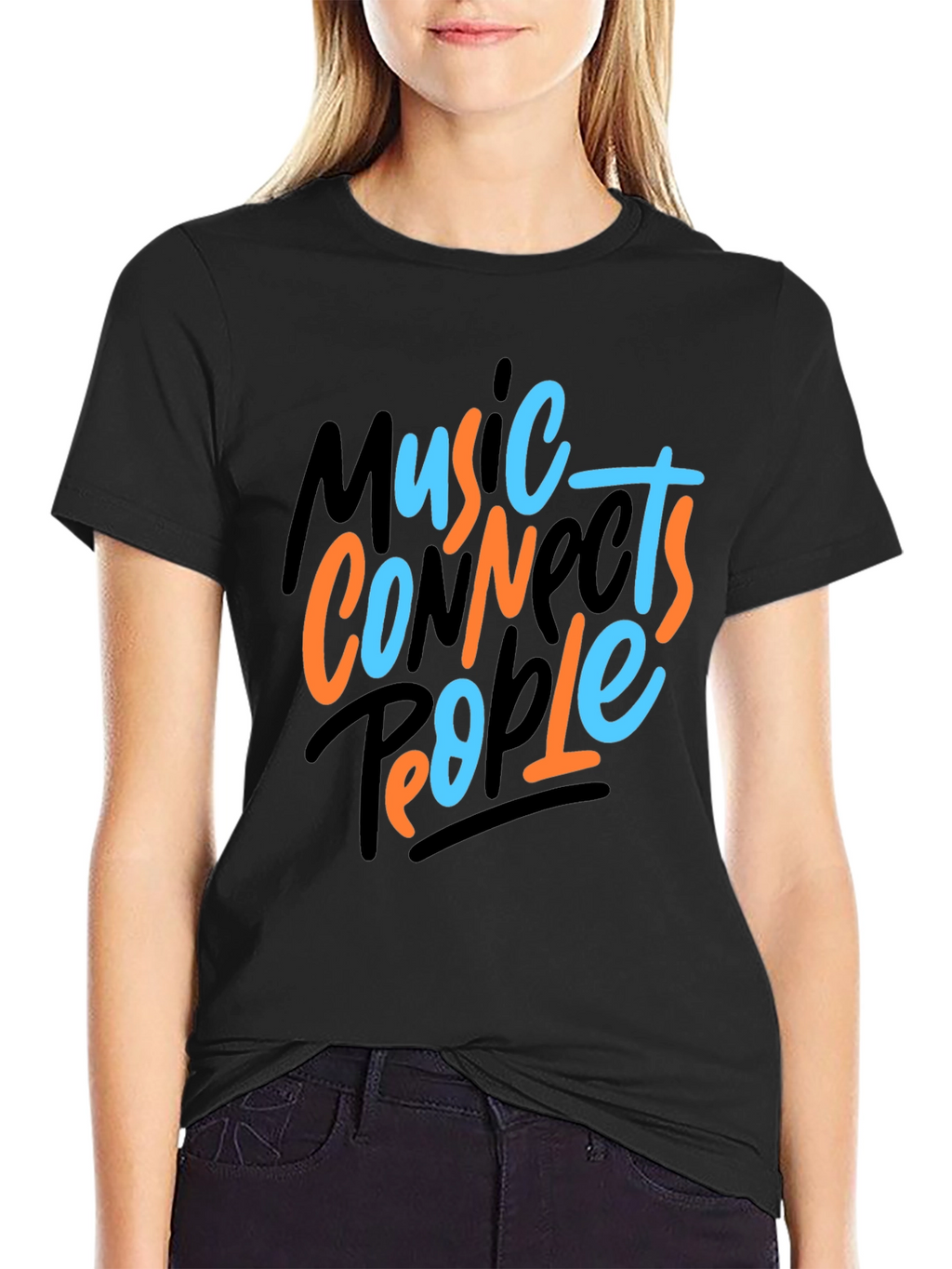 Music Connects People Graphic Tee - Black