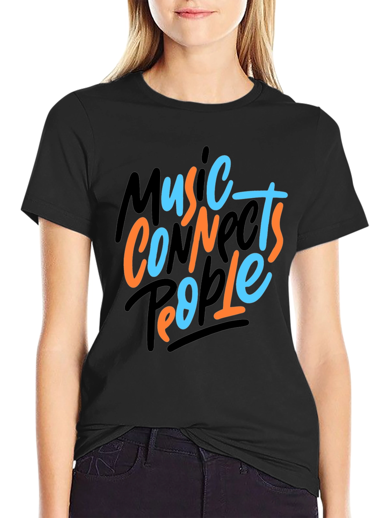 Music Connects People Graphic Tee - Black