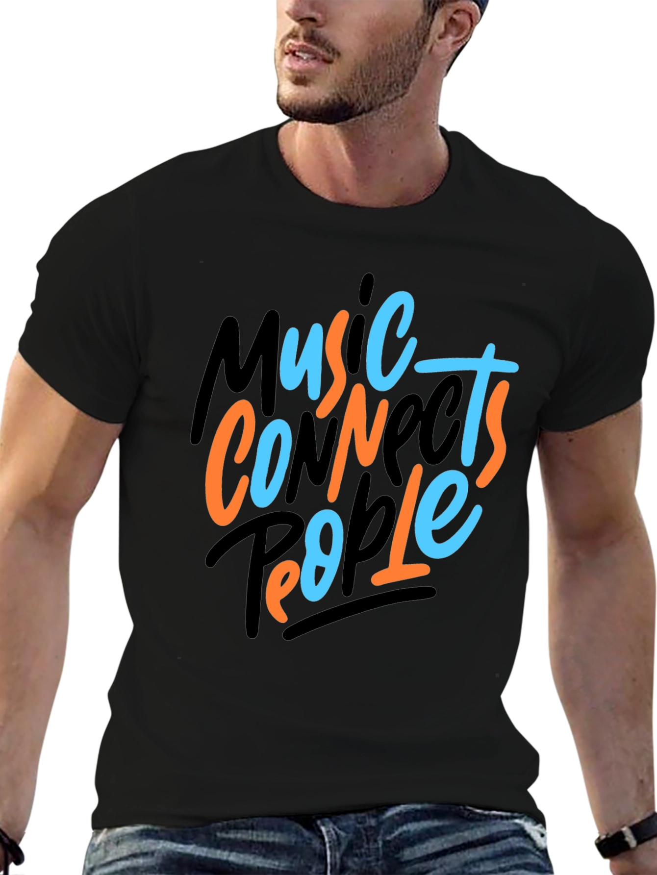 Music Connects People Graphic Tee - Black