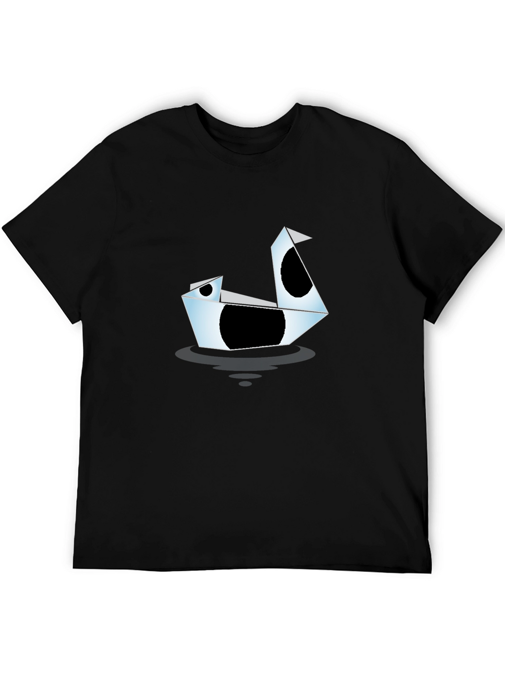 Origami Swan Graphic Tee - Modern Black T-Shirt