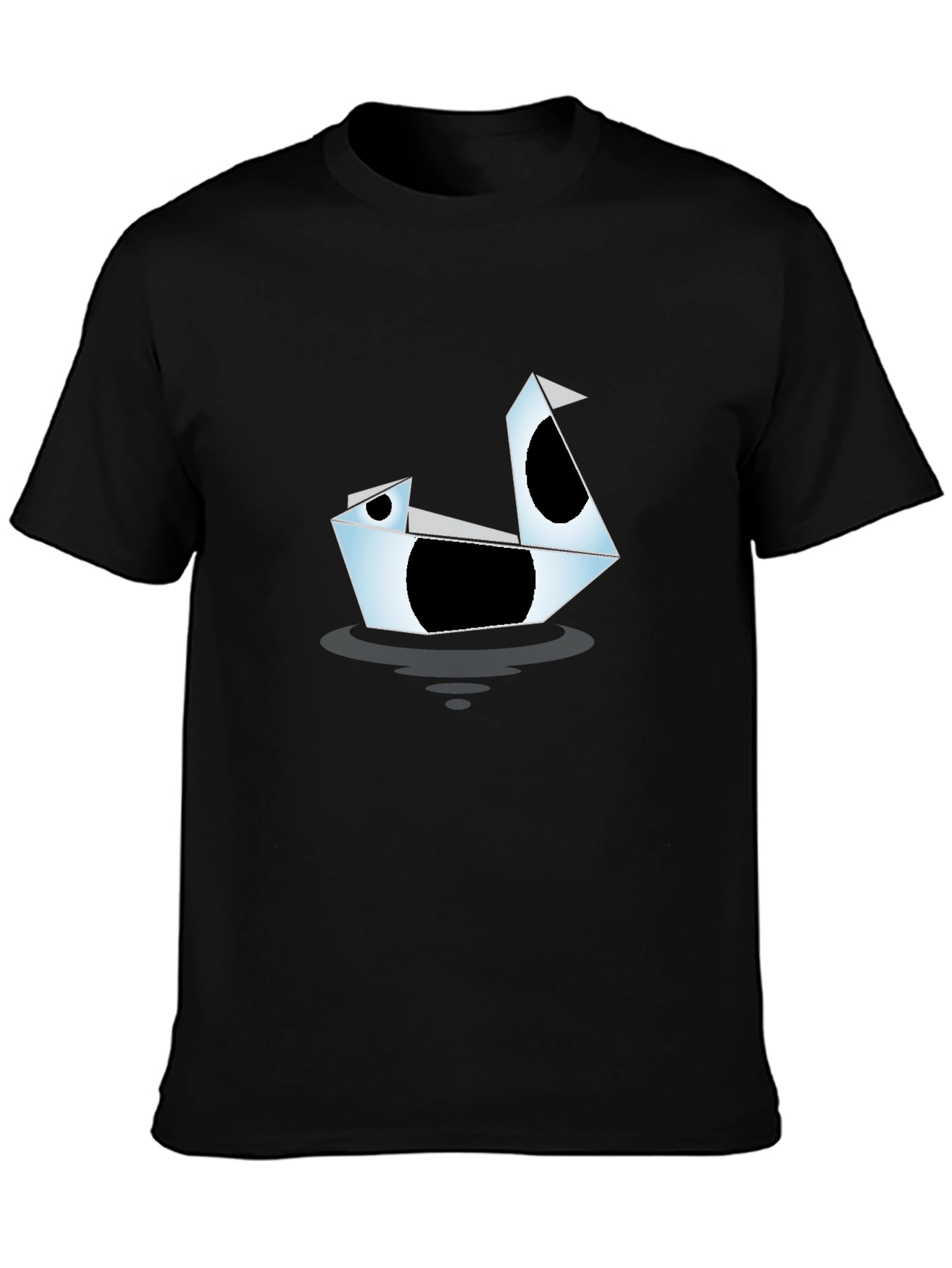 Origami Swan Graphic Tee - Modern Black T-Shirt