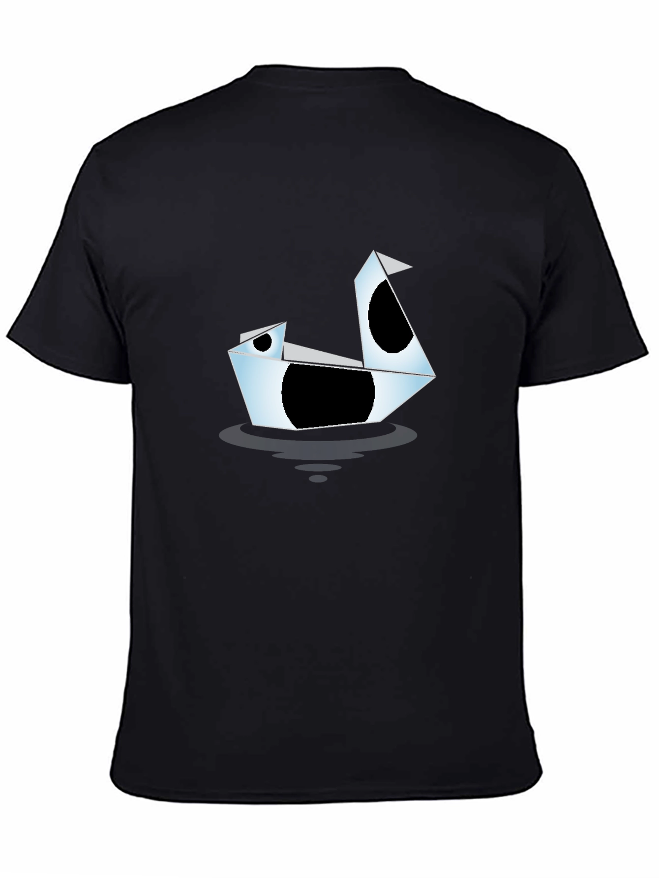 Origami Swan Graphic Tee - Modern Black T-Shirt