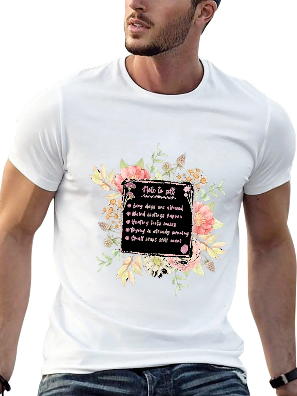 Floral Note to Self Graphic T-Shirt