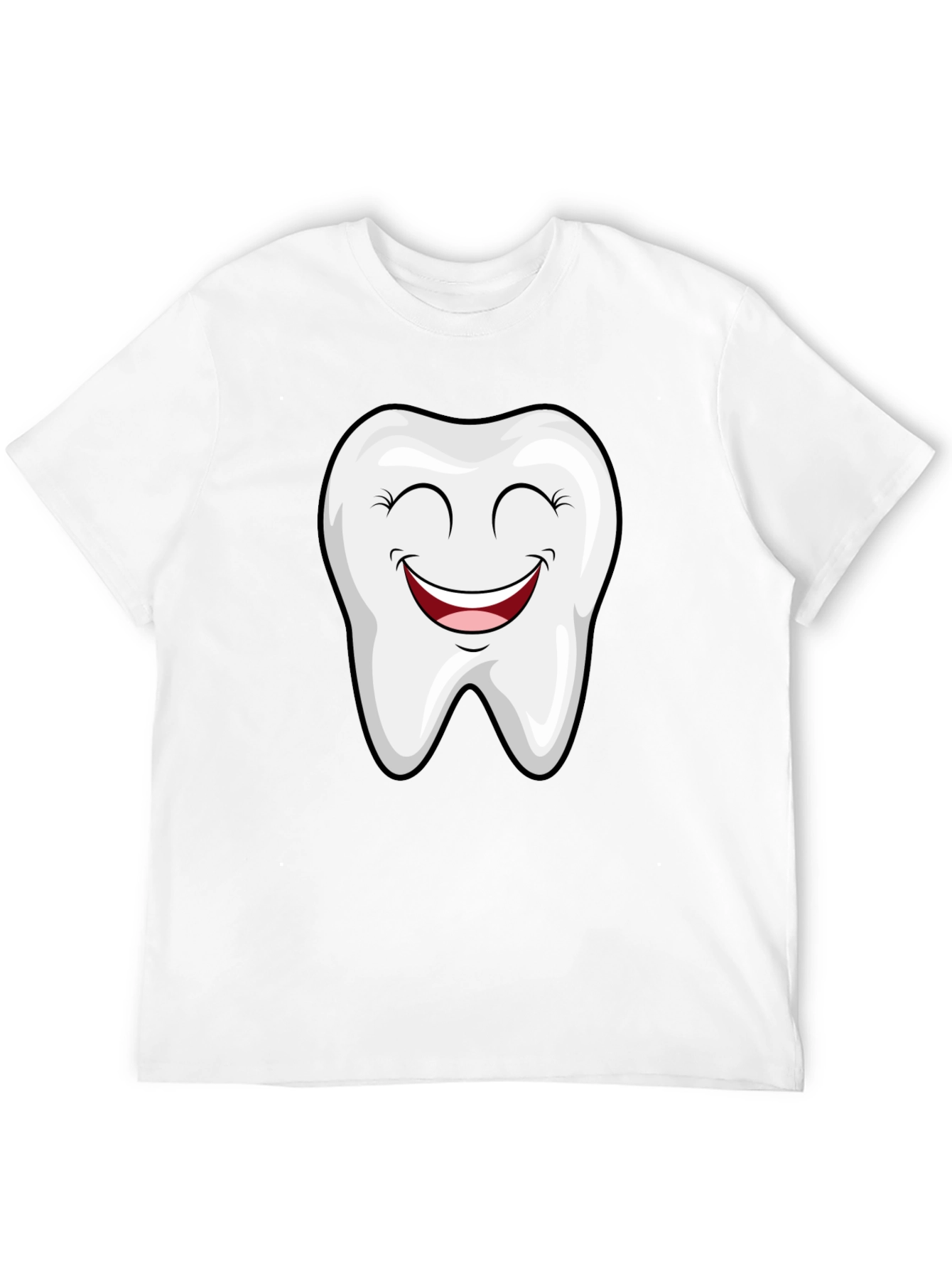 Smiling Tooth Graphic Tee - Black Cotton T-Shirt
