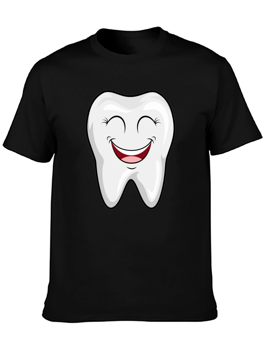 Smiling Tooth Graphic Tee - Black Cotton T-Shirt