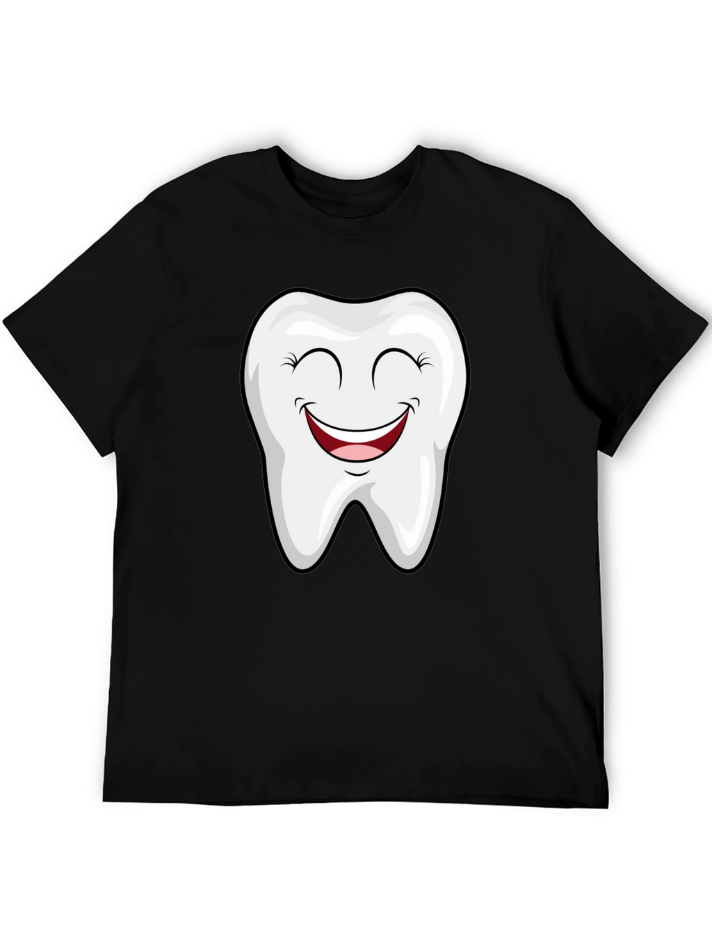 Smiling Tooth Graphic Tee - Black Cotton T-Shirt
