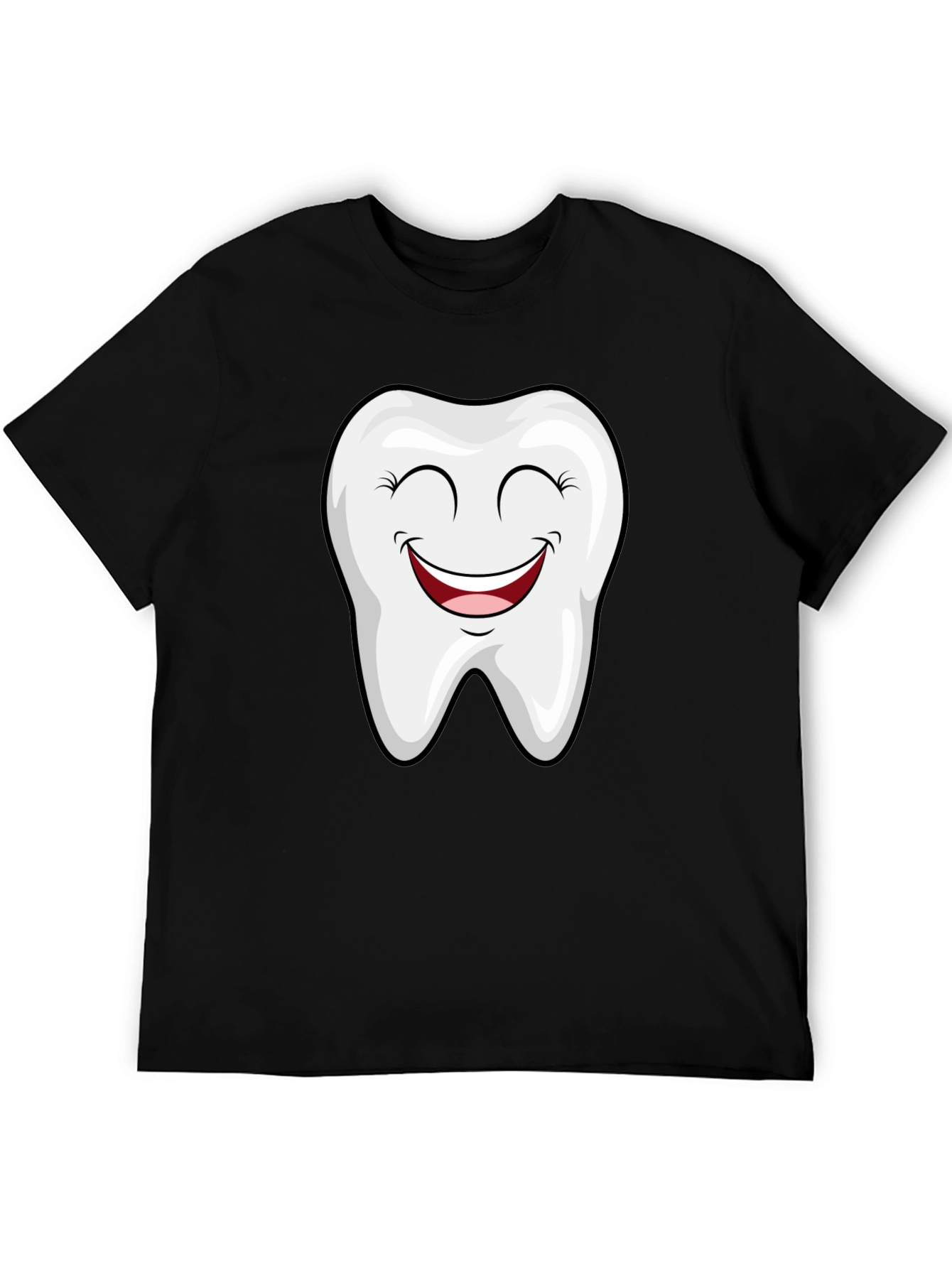 Smiling Tooth Graphic Tee - Black Cotton T-Shirt