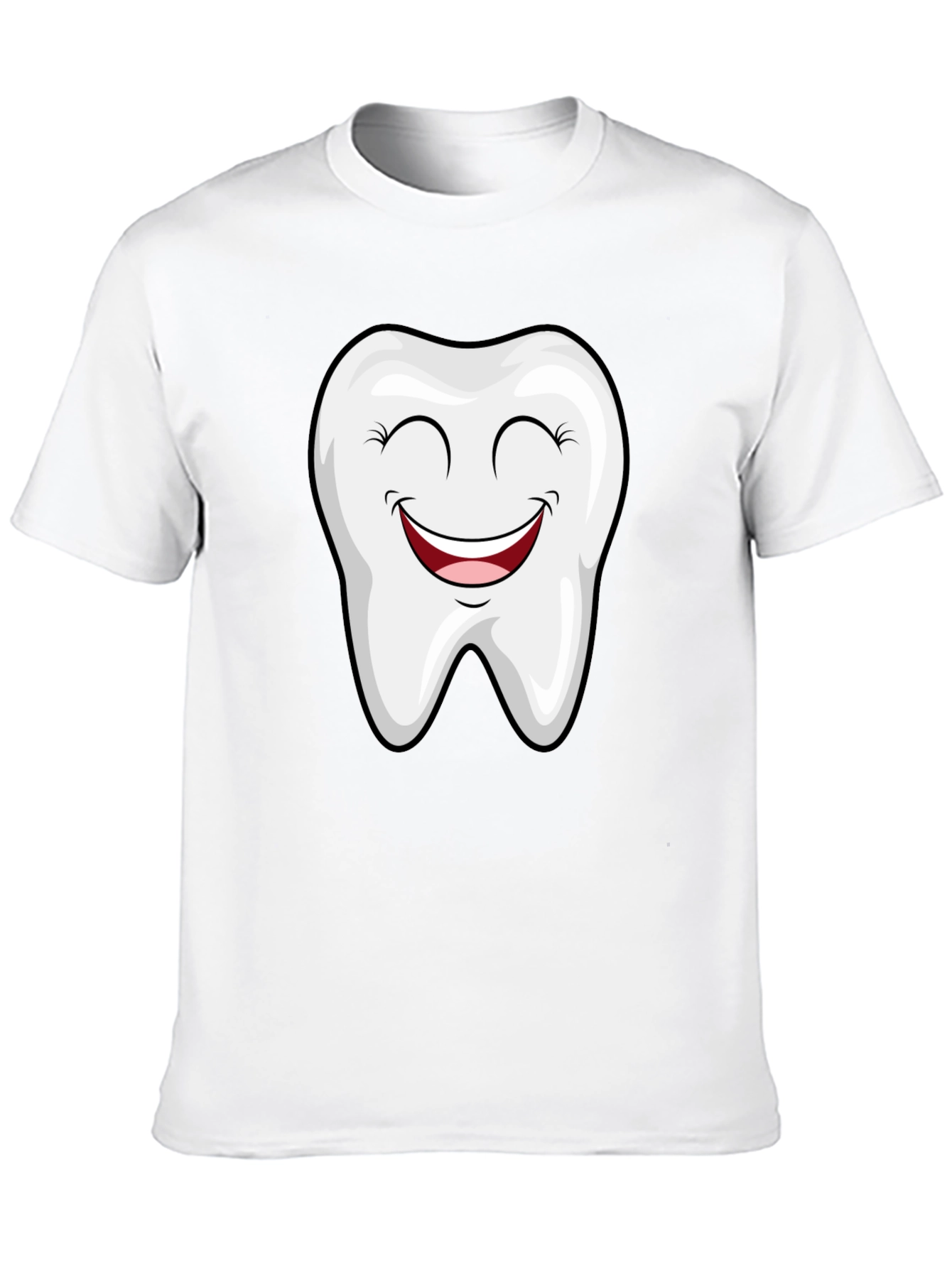 Smiling Tooth Graphic Tee - Black Cotton T-Shirt