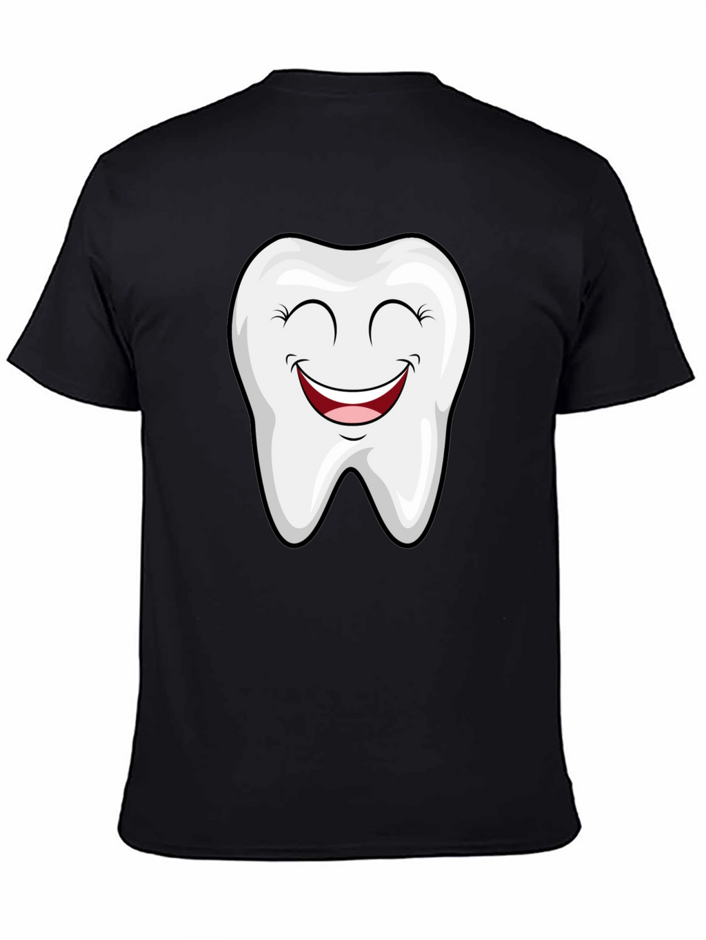 Smiling Tooth Graphic Tee - Black Cotton T-Shirt