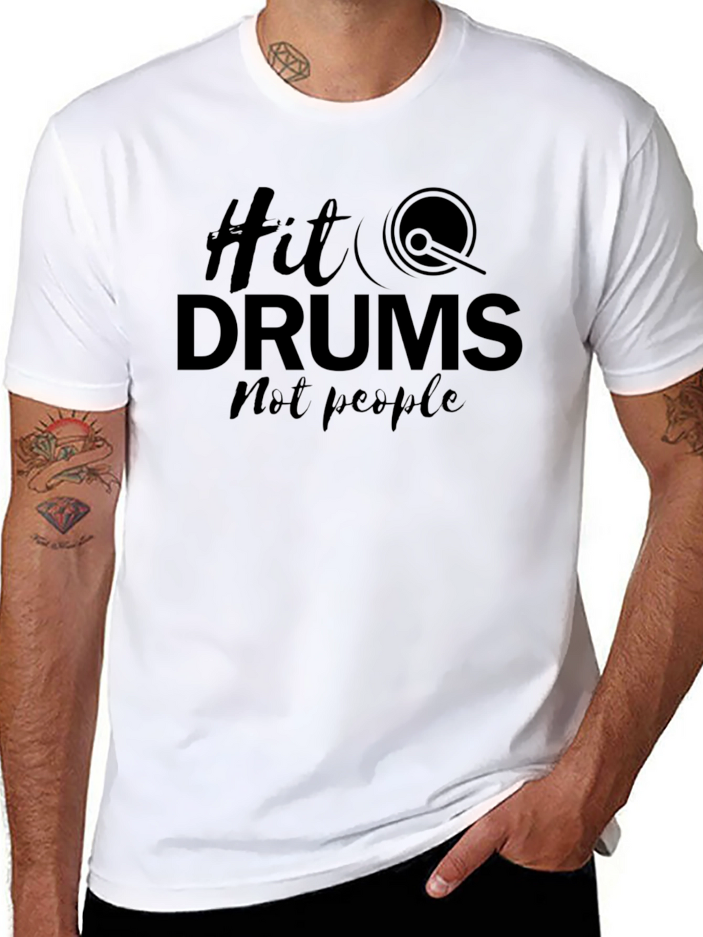 Hit Drums Not People - Graphic Tee