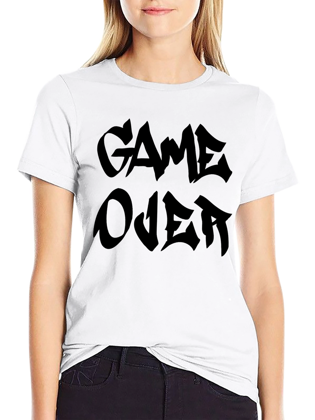 Game Over Graphic Tee - Black Crewneck