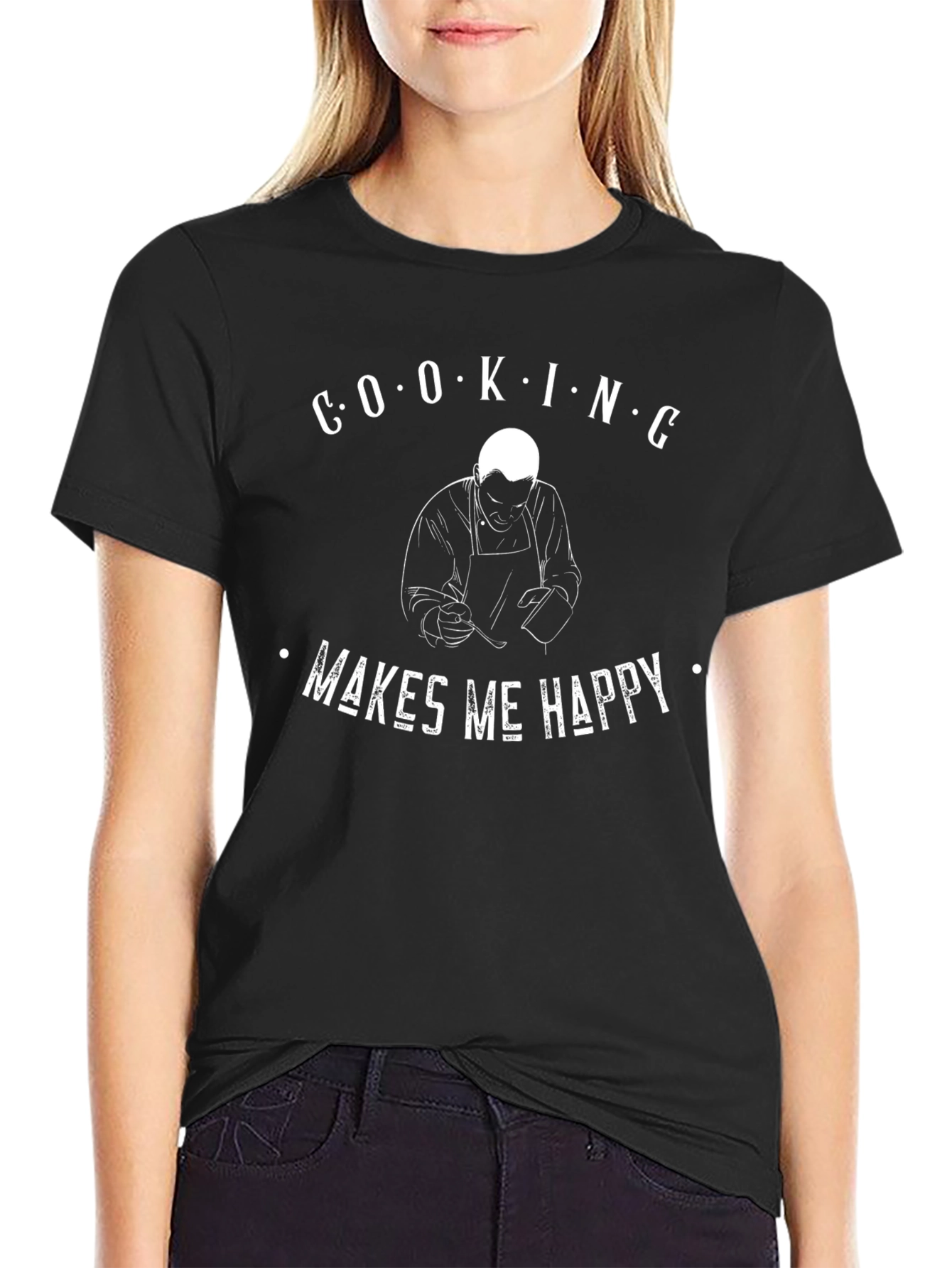 Cooking Makes Me Happy Graphic Tee