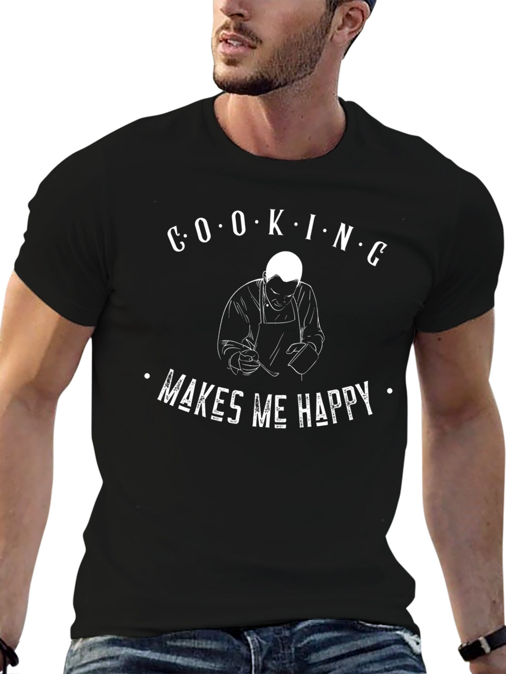 Cooking Makes Me Happy Graphic Tee