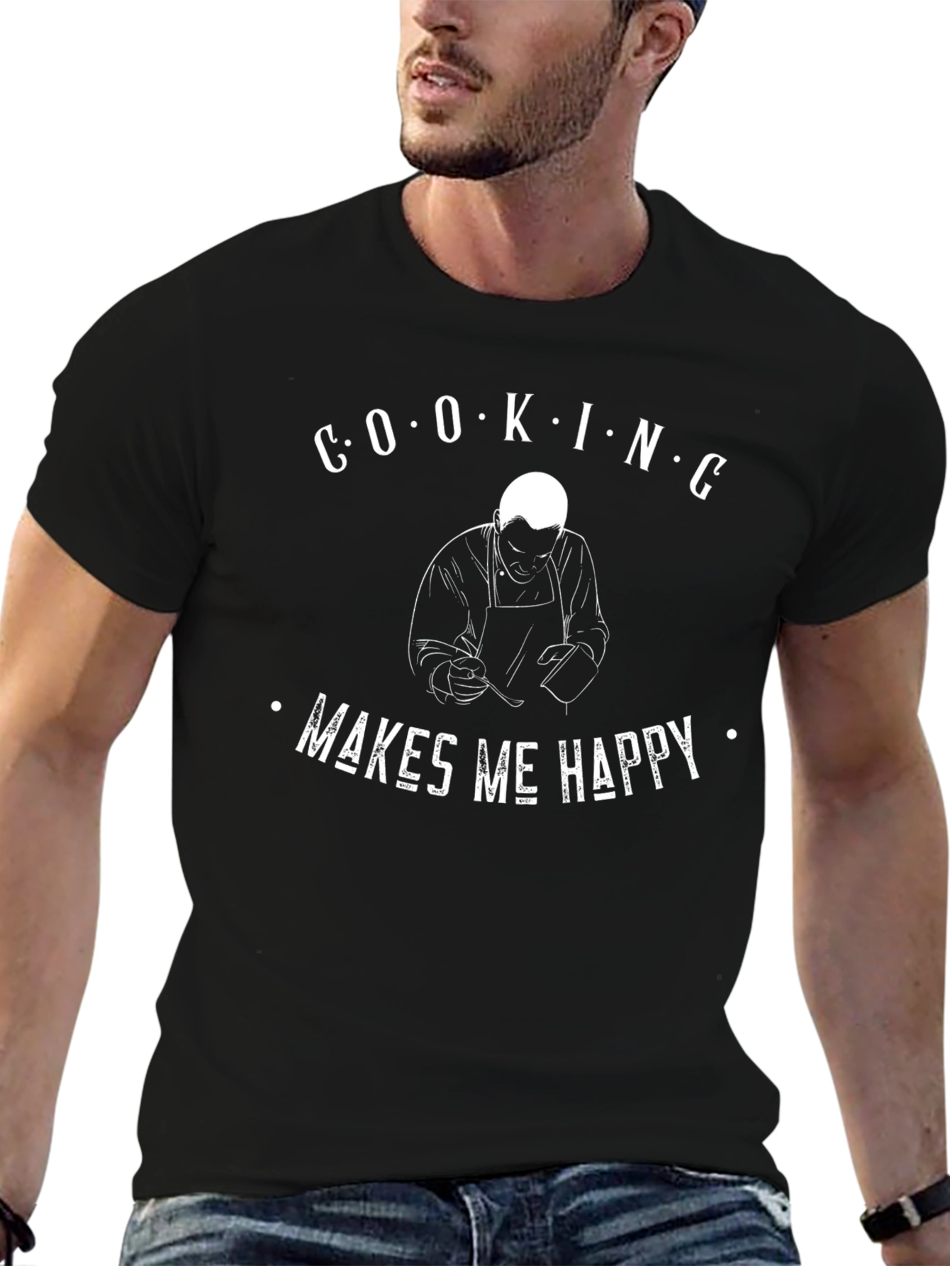 Cooking Makes Me Happy Graphic Tee