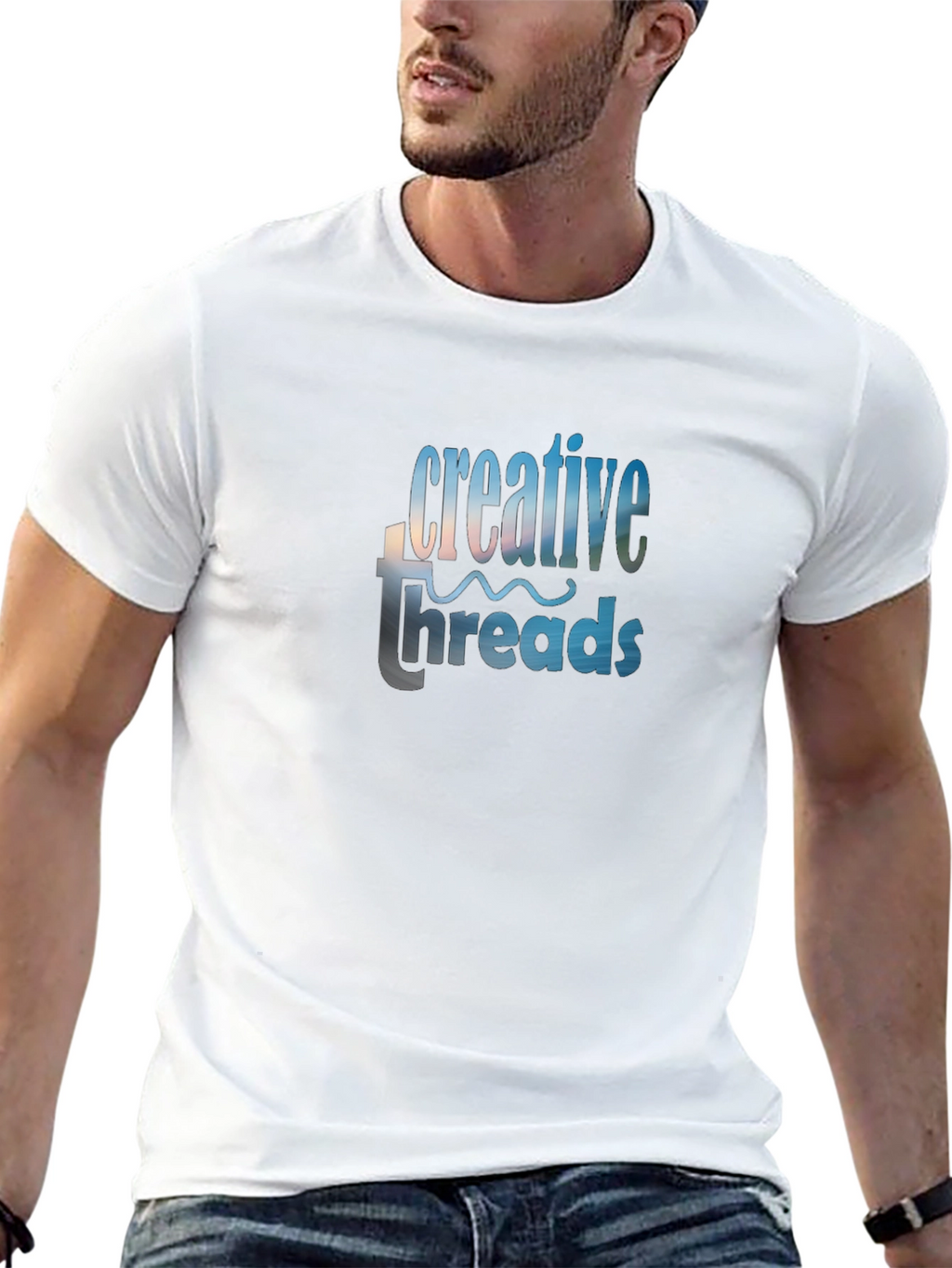 Creative Threads Graphic Tee - Black Cotton Blend