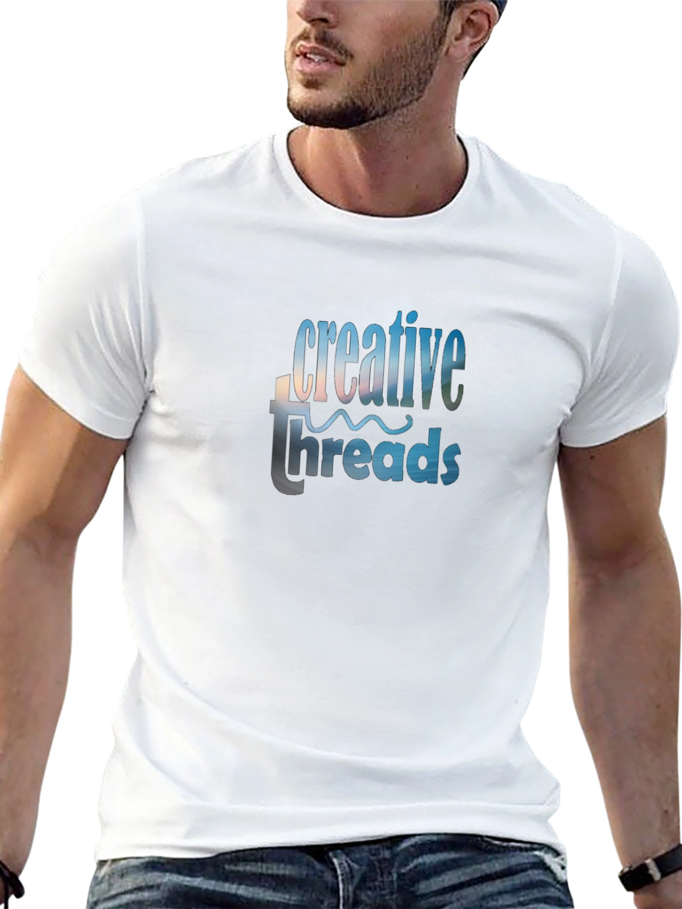 Creative Threads Graphic Tee - Black Cotton Blend