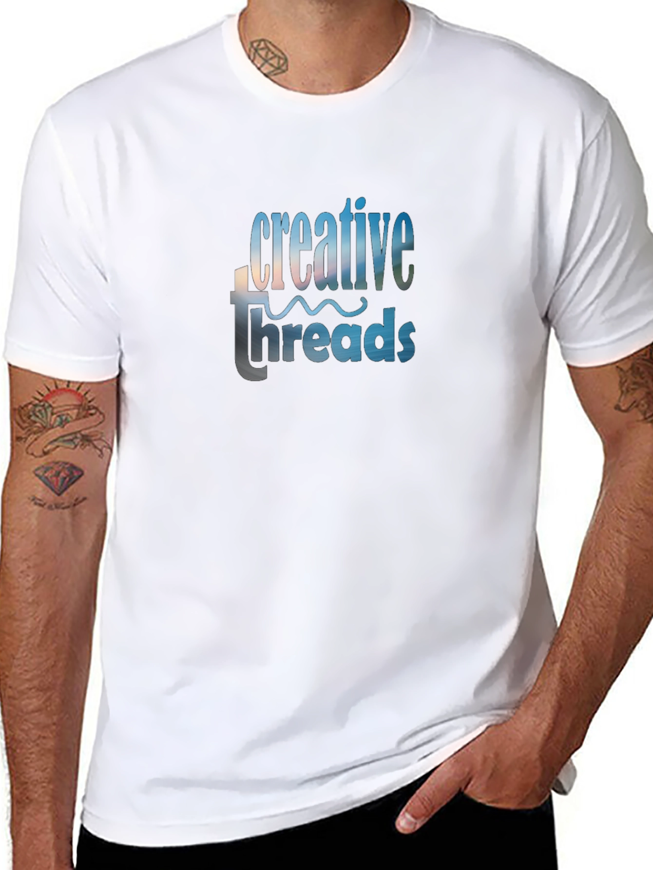 Creative Threads Graphic Tee - Black Cotton Blend