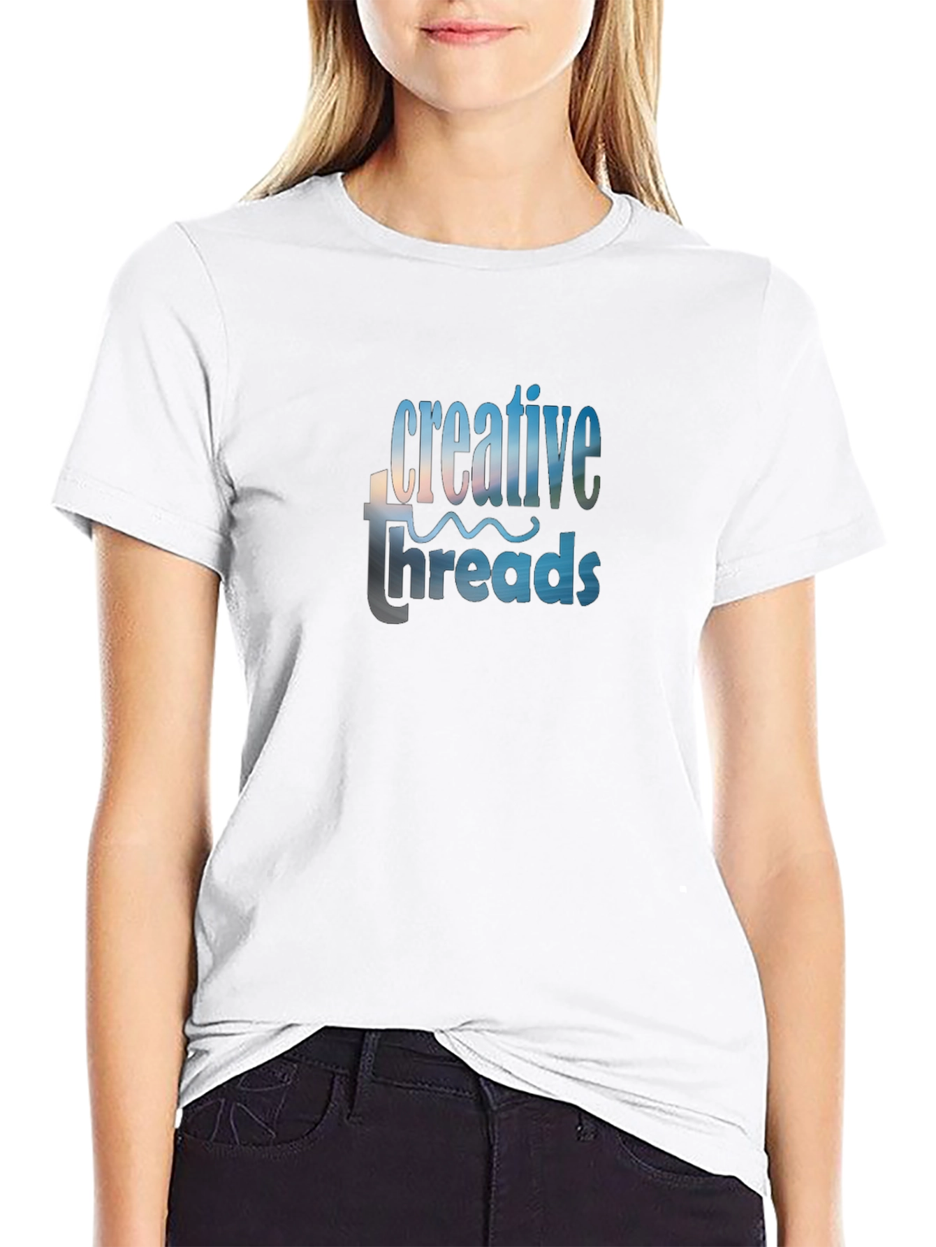 Creative Threads Graphic Tee - Black Cotton Blend