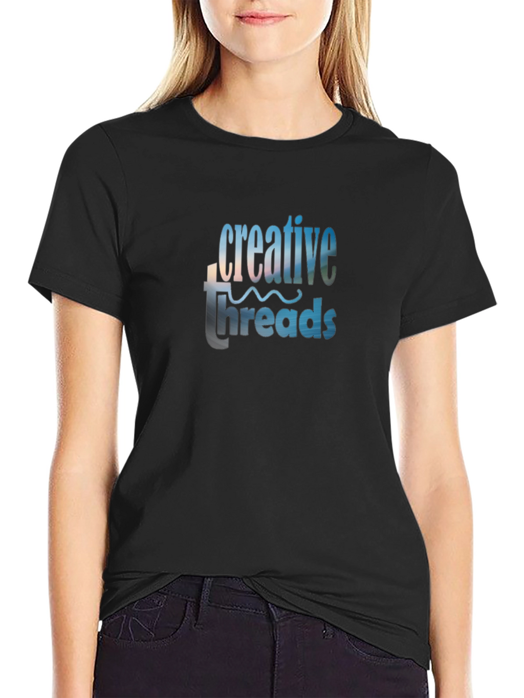 Creative Threads Graphic Tee - Black Cotton Blend