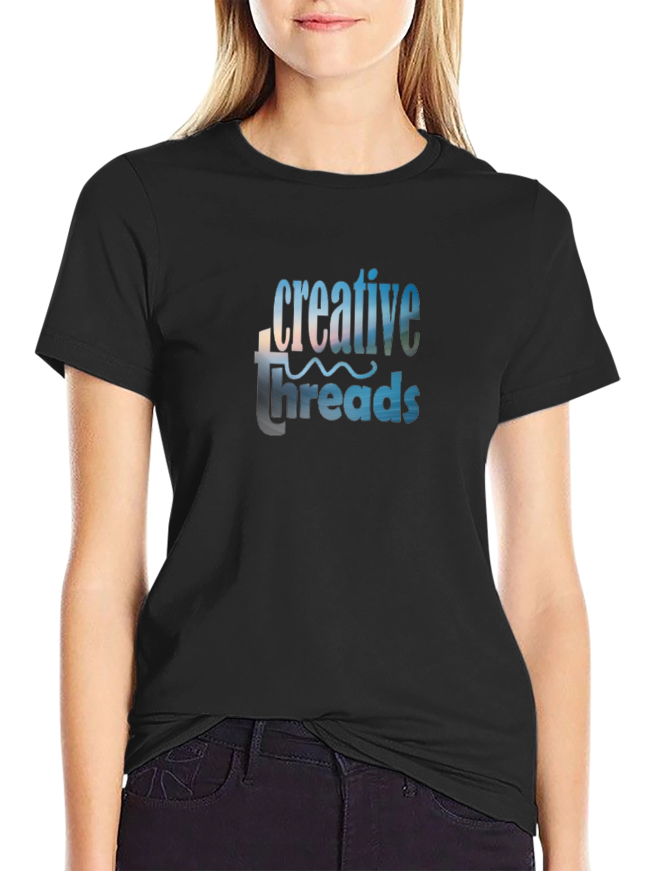 Creative Threads Graphic Tee - Black Cotton Blend