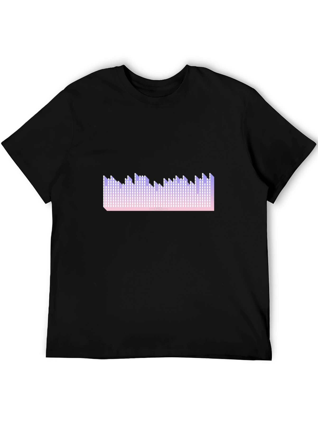Pixel Wave Graphic Tee - Trendy Design
