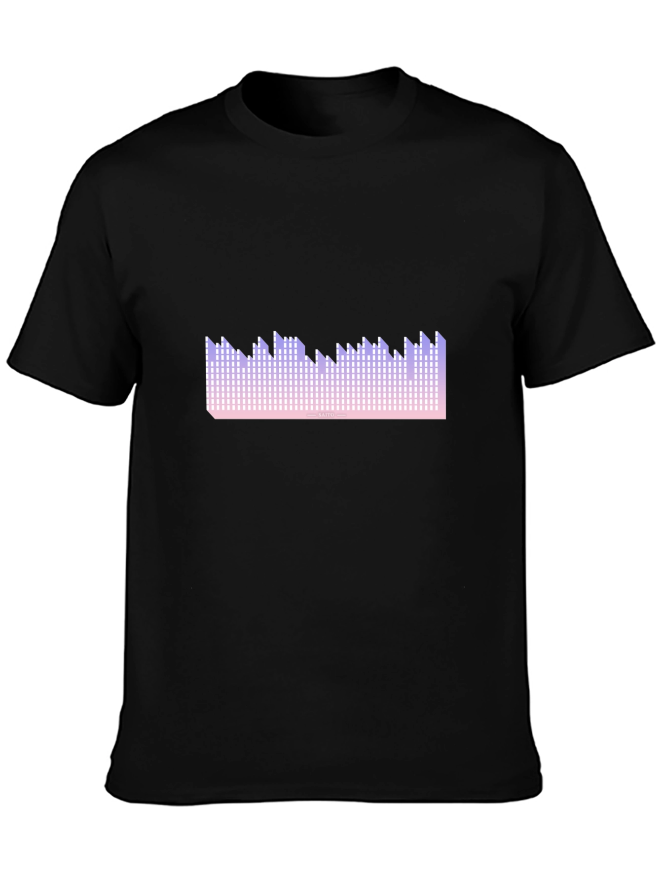 Pixel Wave Graphic Tee - Trendy Design