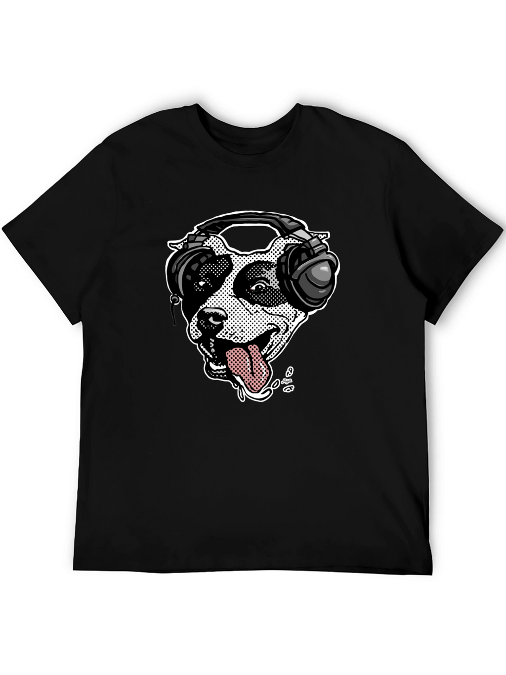 Dog with Headphones Graphic T-Shirt