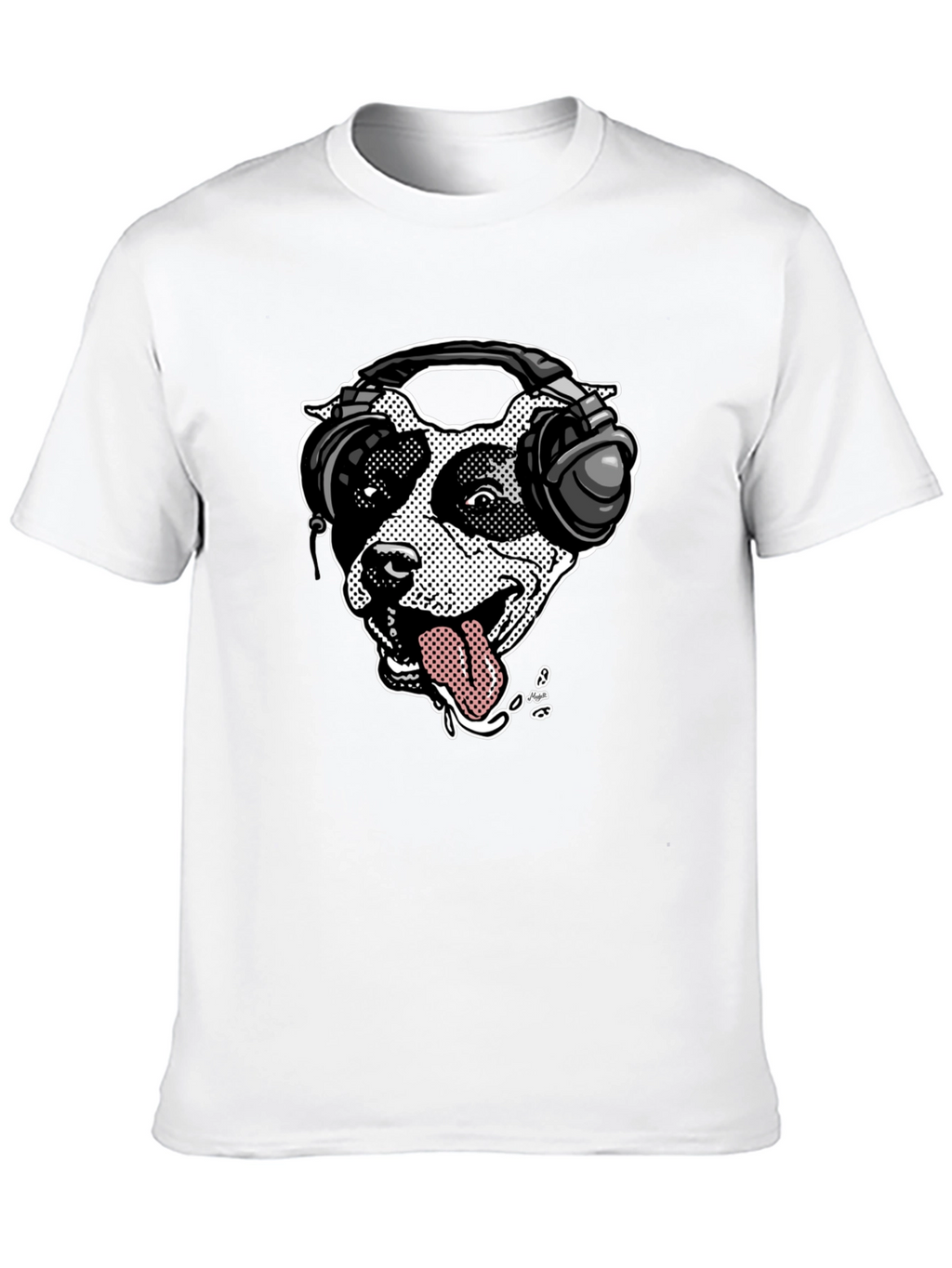 Dog with Headphones Graphic T-Shirt