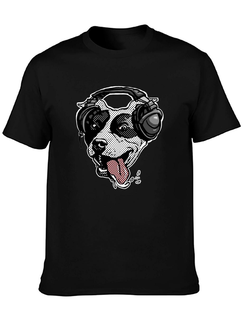 Dog with Headphones Graphic T-Shirt
