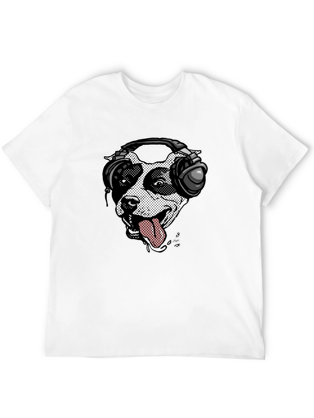 Dog with Headphones Graphic T-Shirt