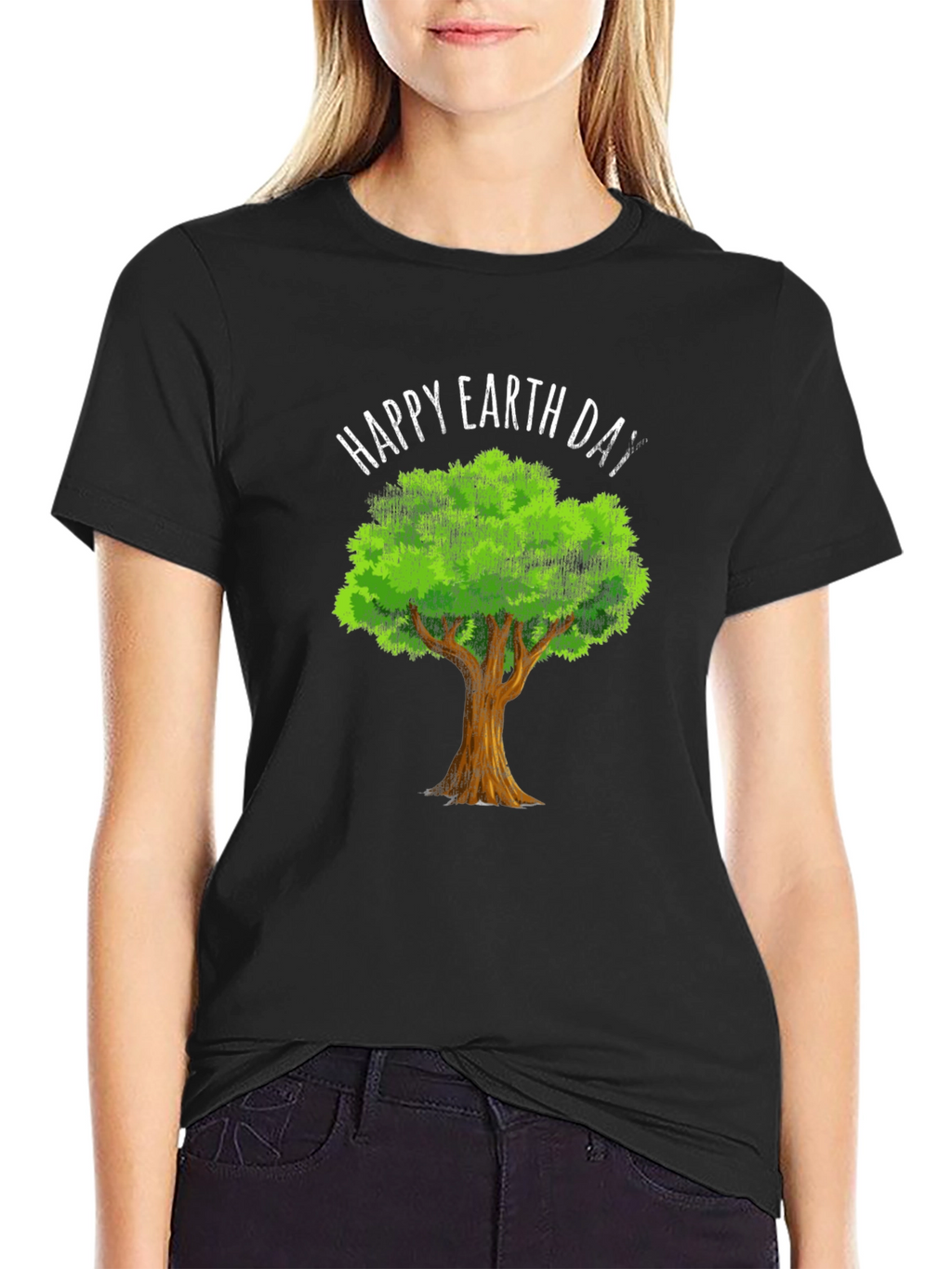 Happy Earth Day Tree Graphic Tee - Eco-Friendly Design