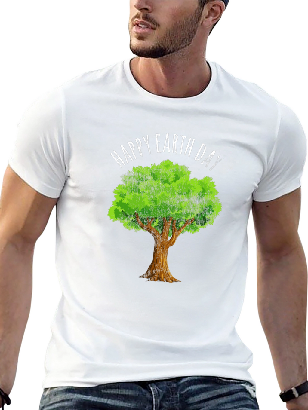 Happy Earth Day Tree Graphic Tee - Eco-Friendly Design