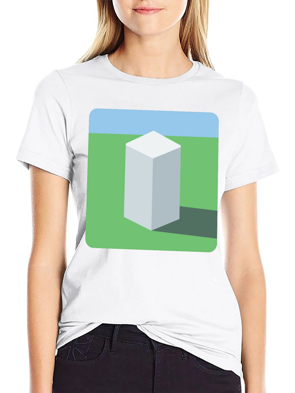 Geometric Cube Landscape Graphic Tee