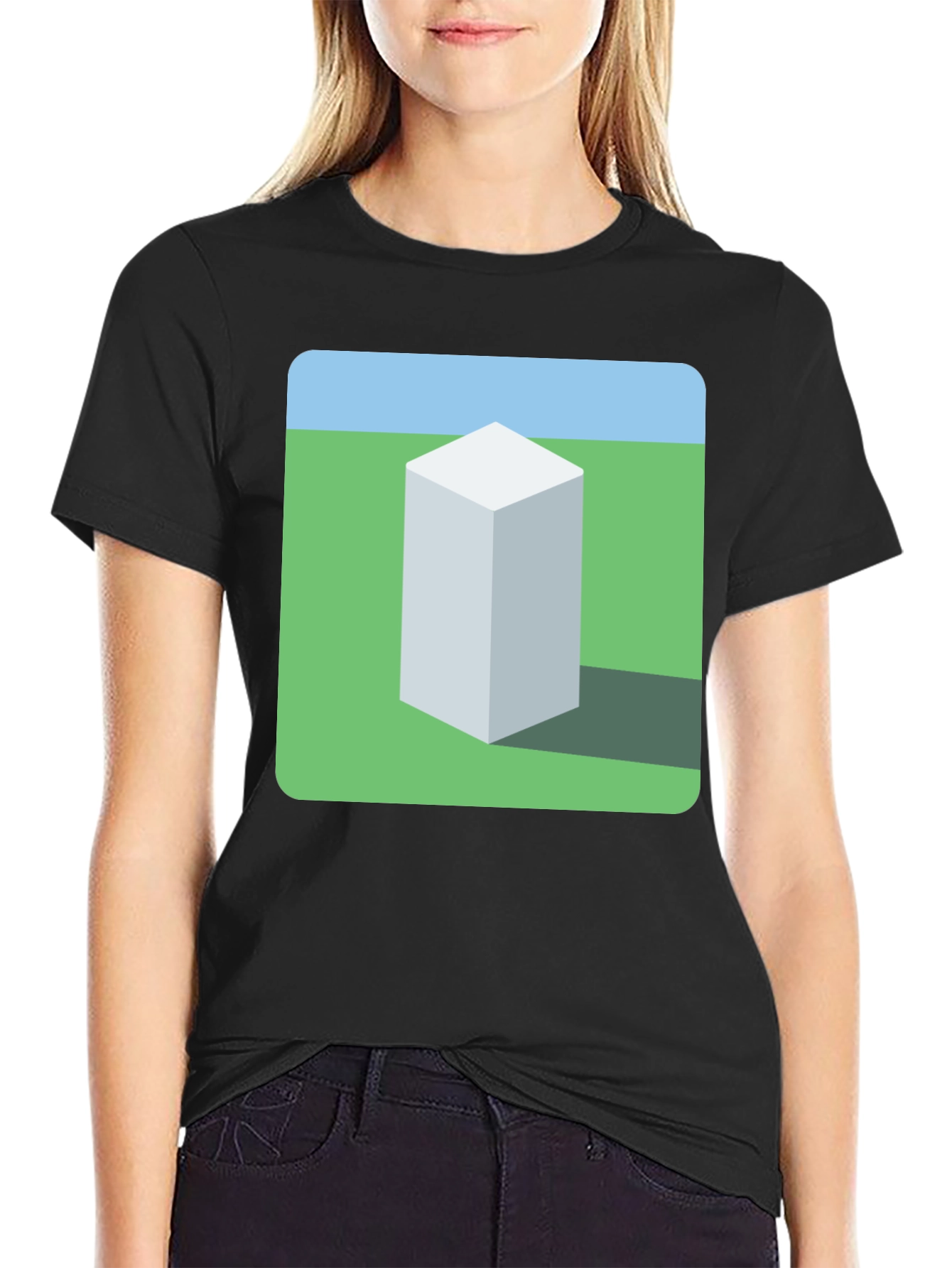 Geometric Cube Landscape Graphic Tee