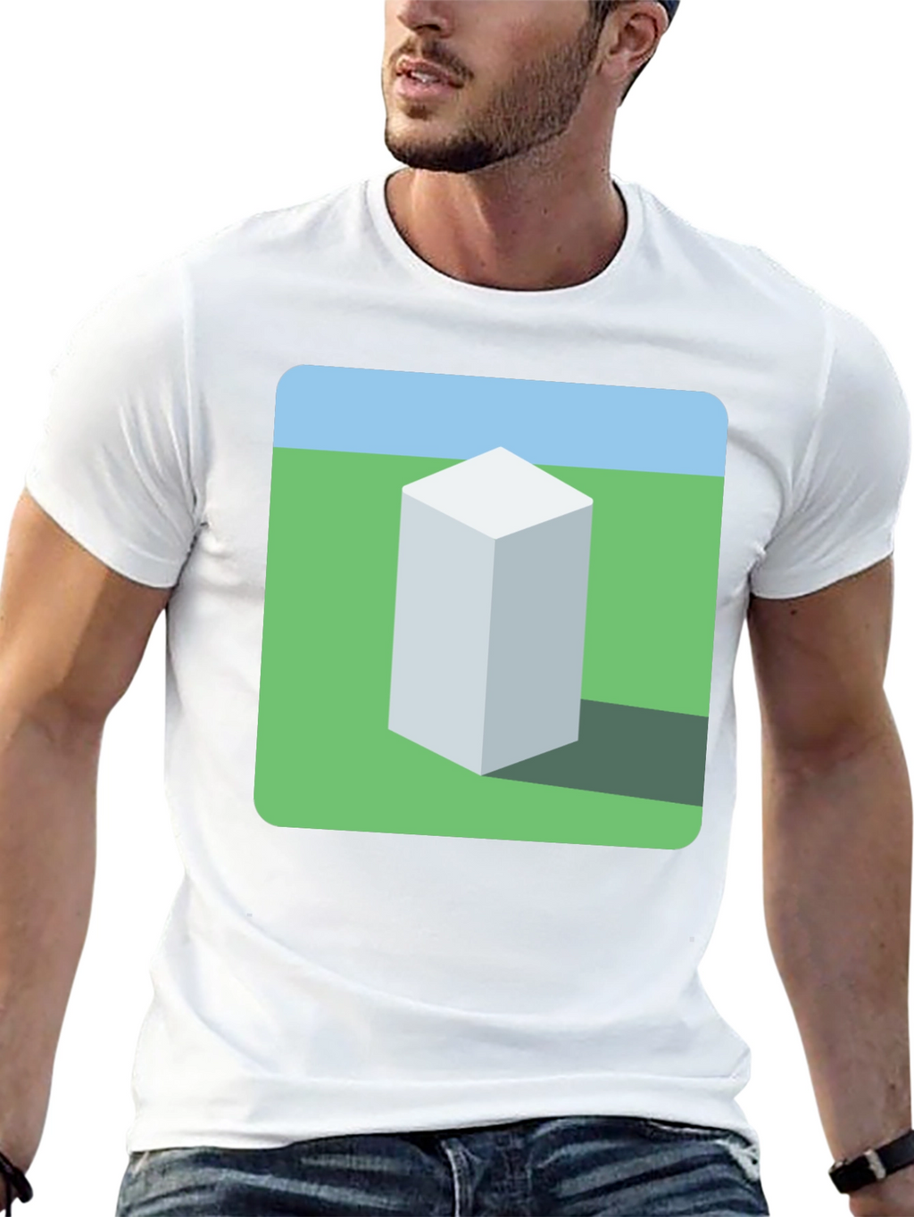 Geometric Cube Landscape Graphic Tee